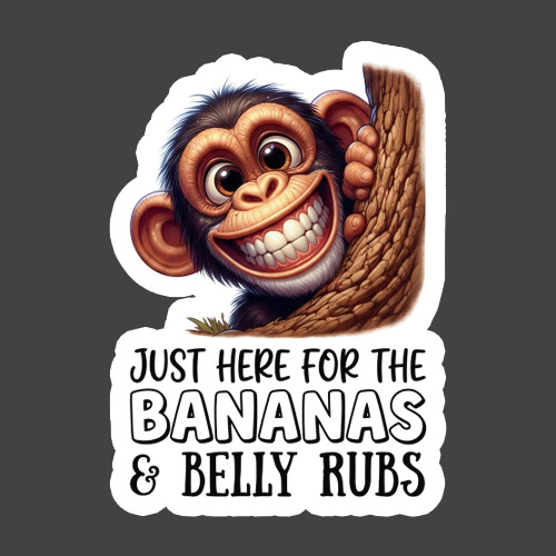 Monkey Sticker Vinyl Decal Bananas And Belly Rubs Funny Animal Gift