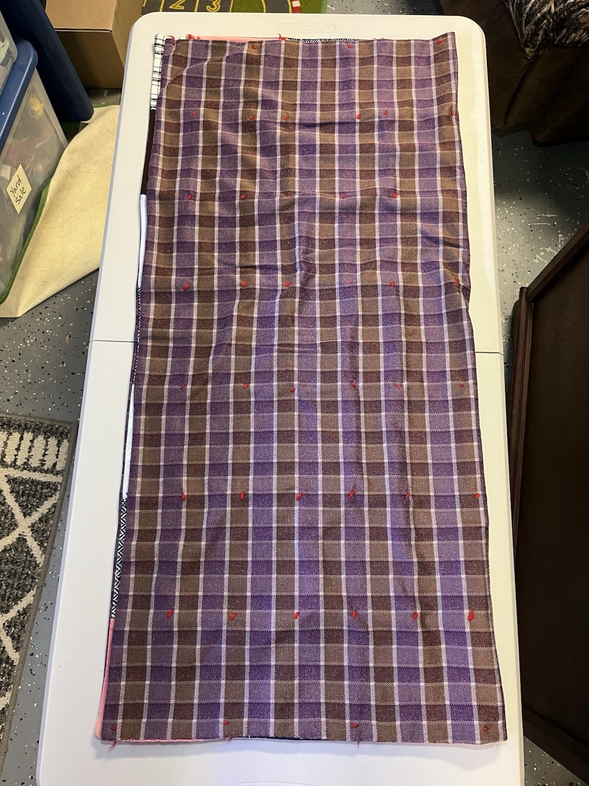 Vintage Patchwork Block Lap Blanket Multi Color Fabric approx 38.5 in x 41.5 in