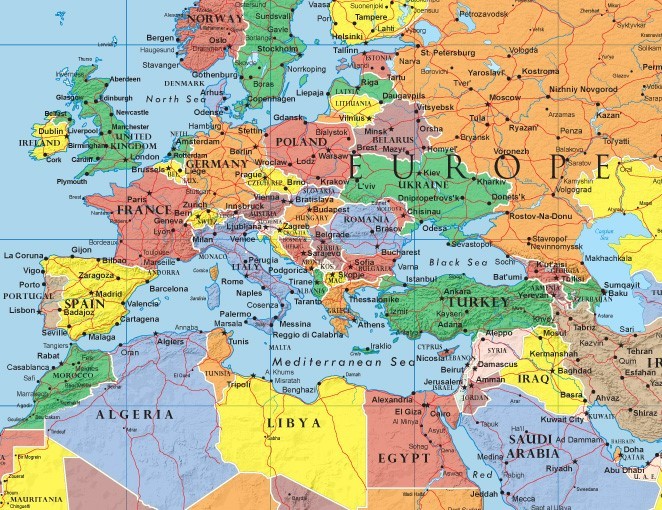 24×36 World Classic Premier 3D Wall Map – large poster wall mural art decor