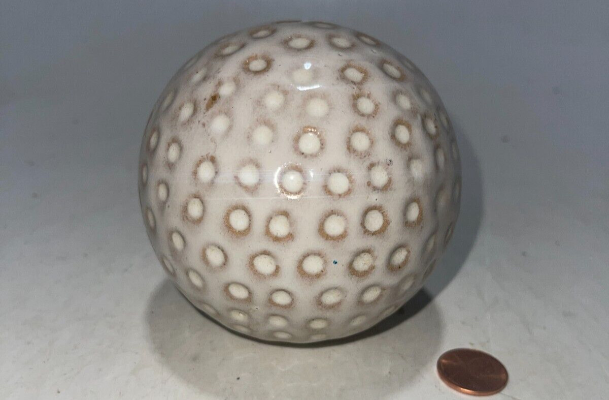 Decorative Sphere Orb Golf Ball Textured 3.25″ Porcelain