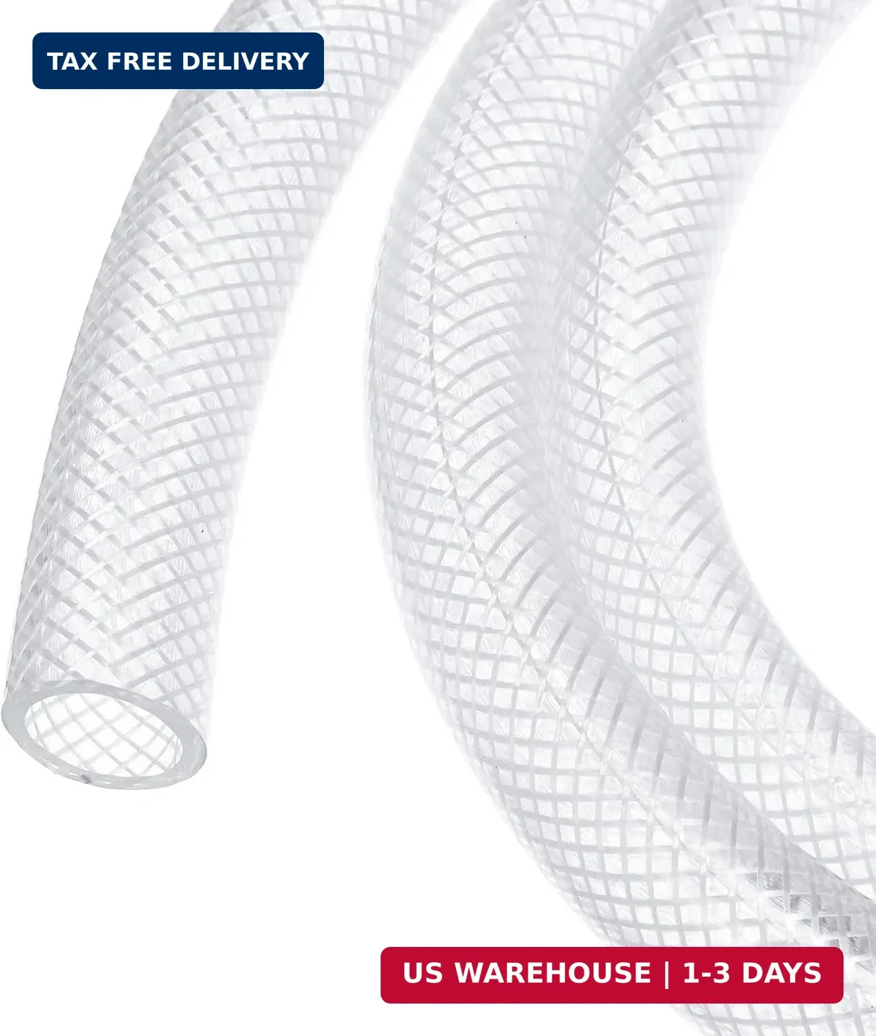 MECCANIXITY Braided Clear PVC Vinyl Tubing 1/2″ ID 5/8″ OD PVC Tube High Pressur