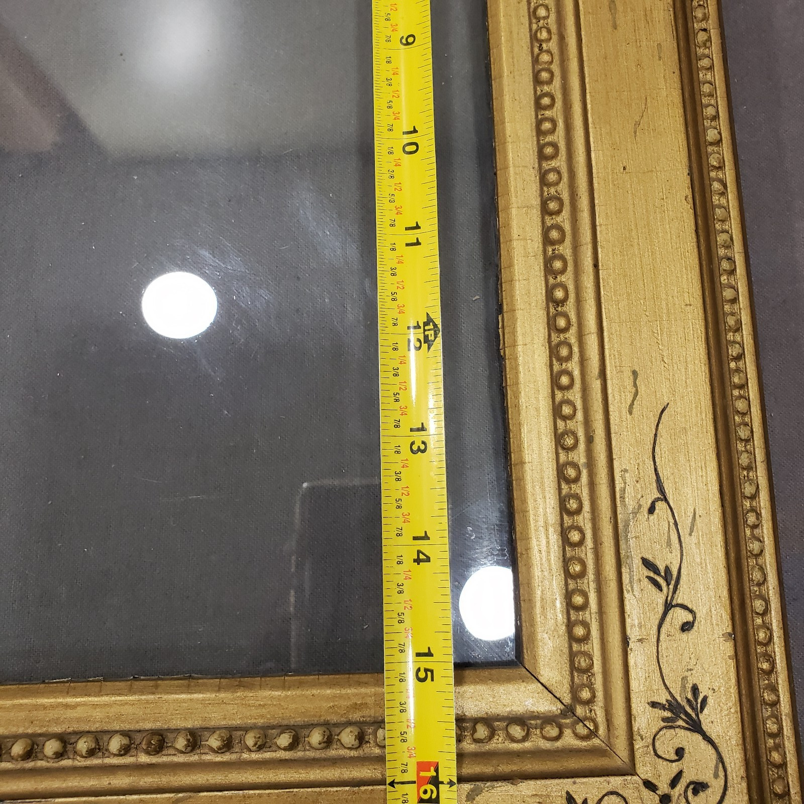 Gold Picture Frame 16×26 Beaded Liner Scrolls Neutral Traditional Elegant Wall