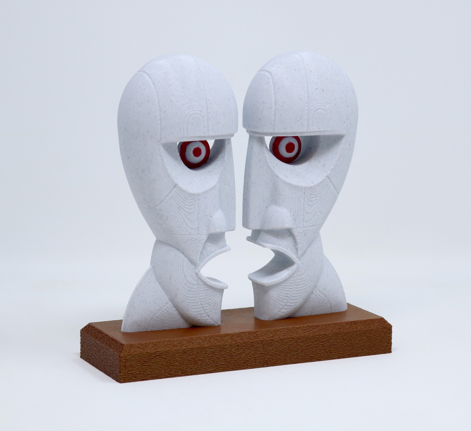 The Division Bell 3D printed Home Decor Desktop Sculpture. Two Head Statue.