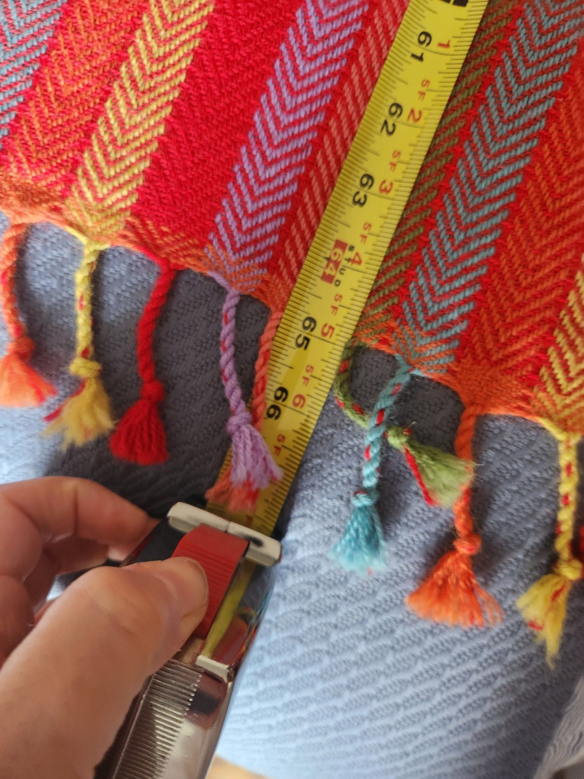 SOL Alpaca Peru 100% Baby Alpaca Throw Blanket Multicolor Herringbone Fringe