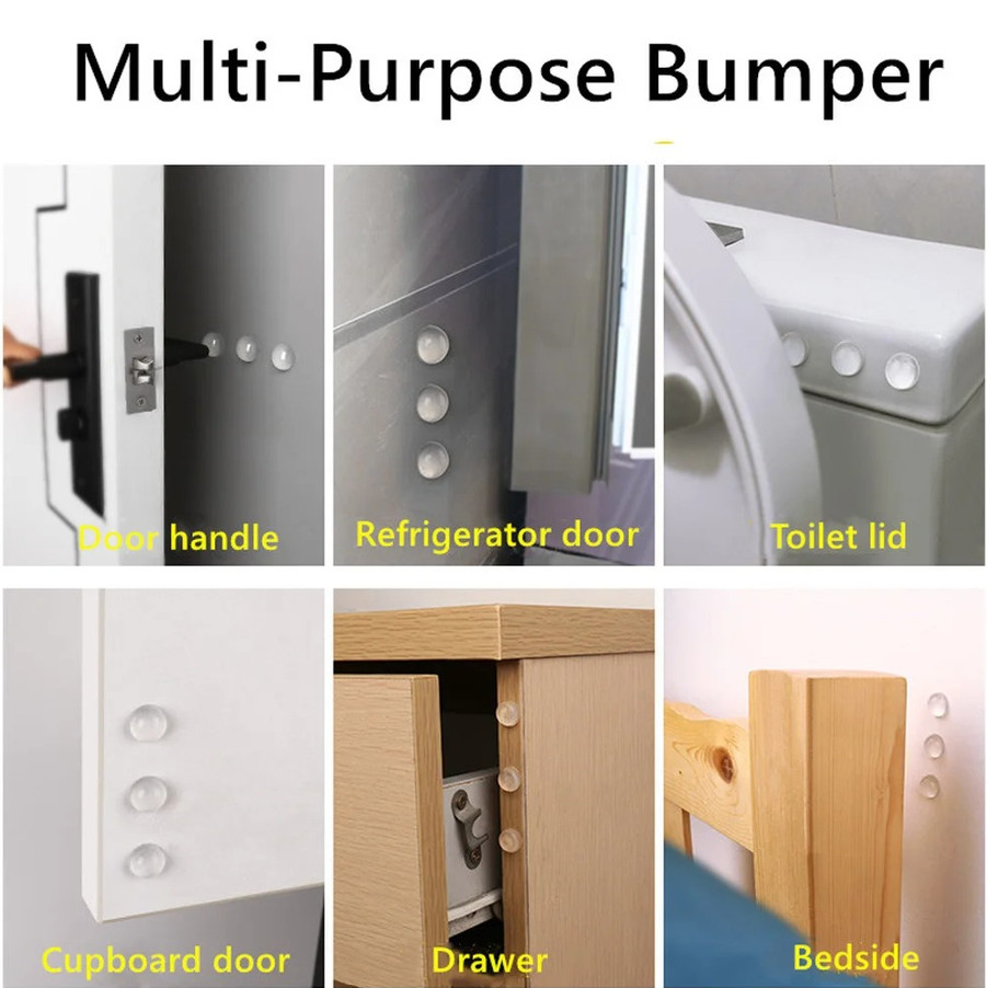 100pcs Self-Adhesive Silicone Door Stopper Bumper Pads Cabinet Furniture – NEW