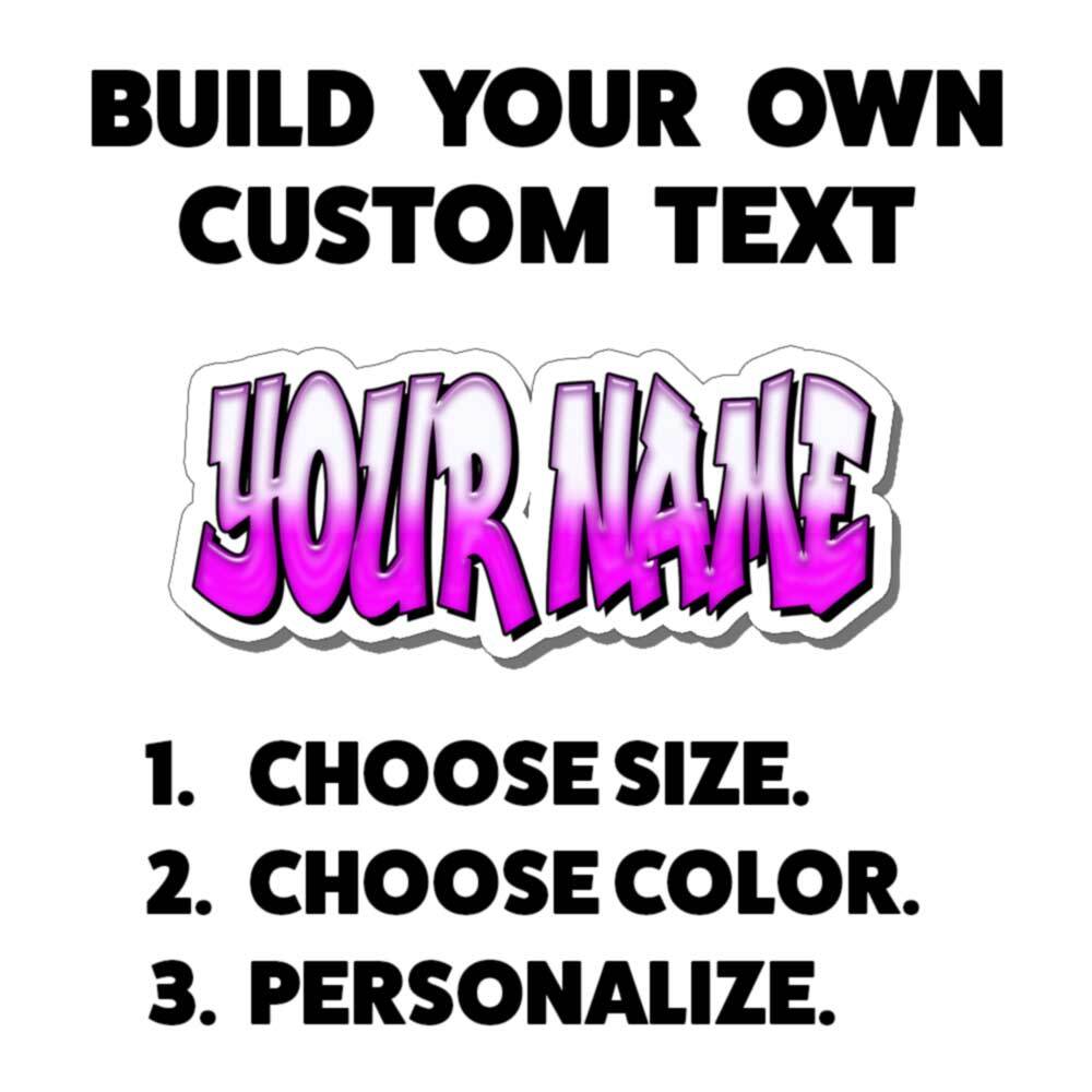 Custom Personalized Graffiti Name Decal Sticker PINK & WHITE or YOUR CHOICE
