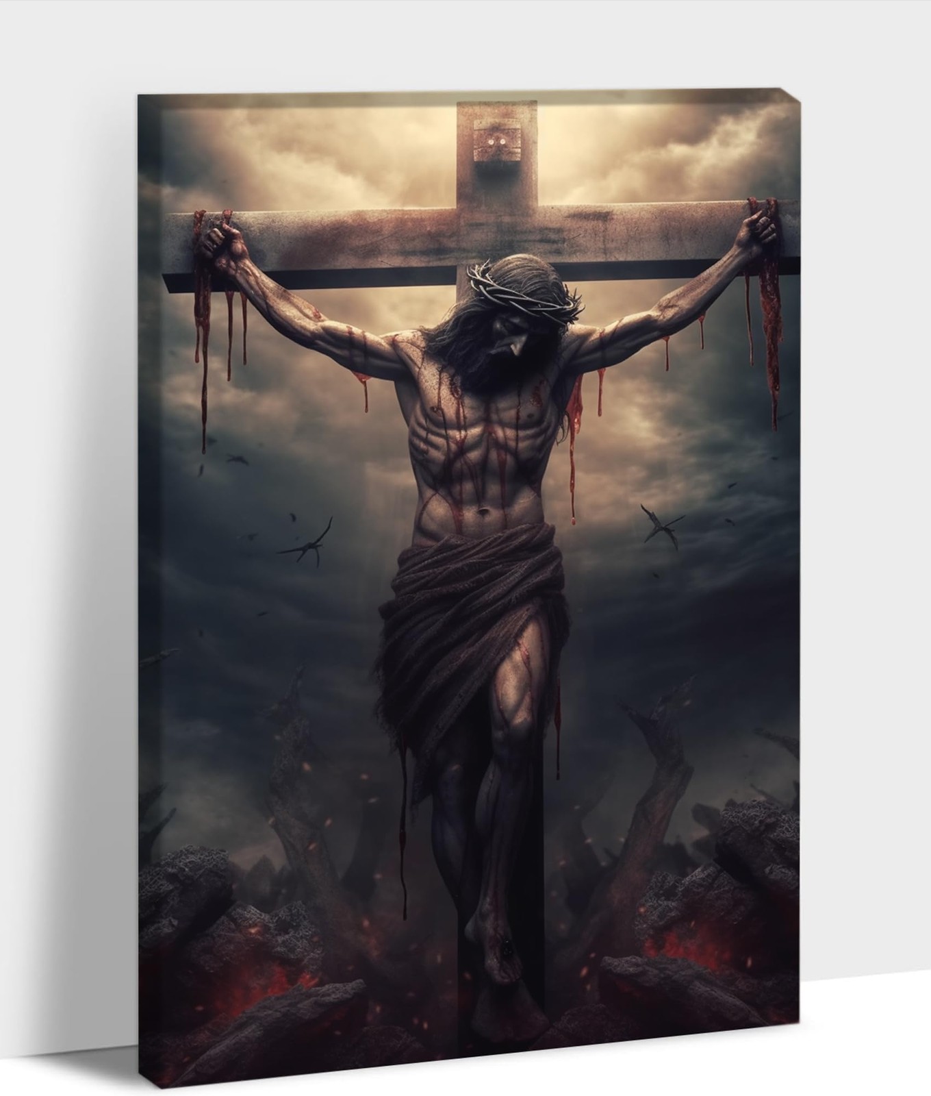 Jesus Canvas Wall Art, Vintage Cross & Jesus Posters Prints, Christian Jesus …