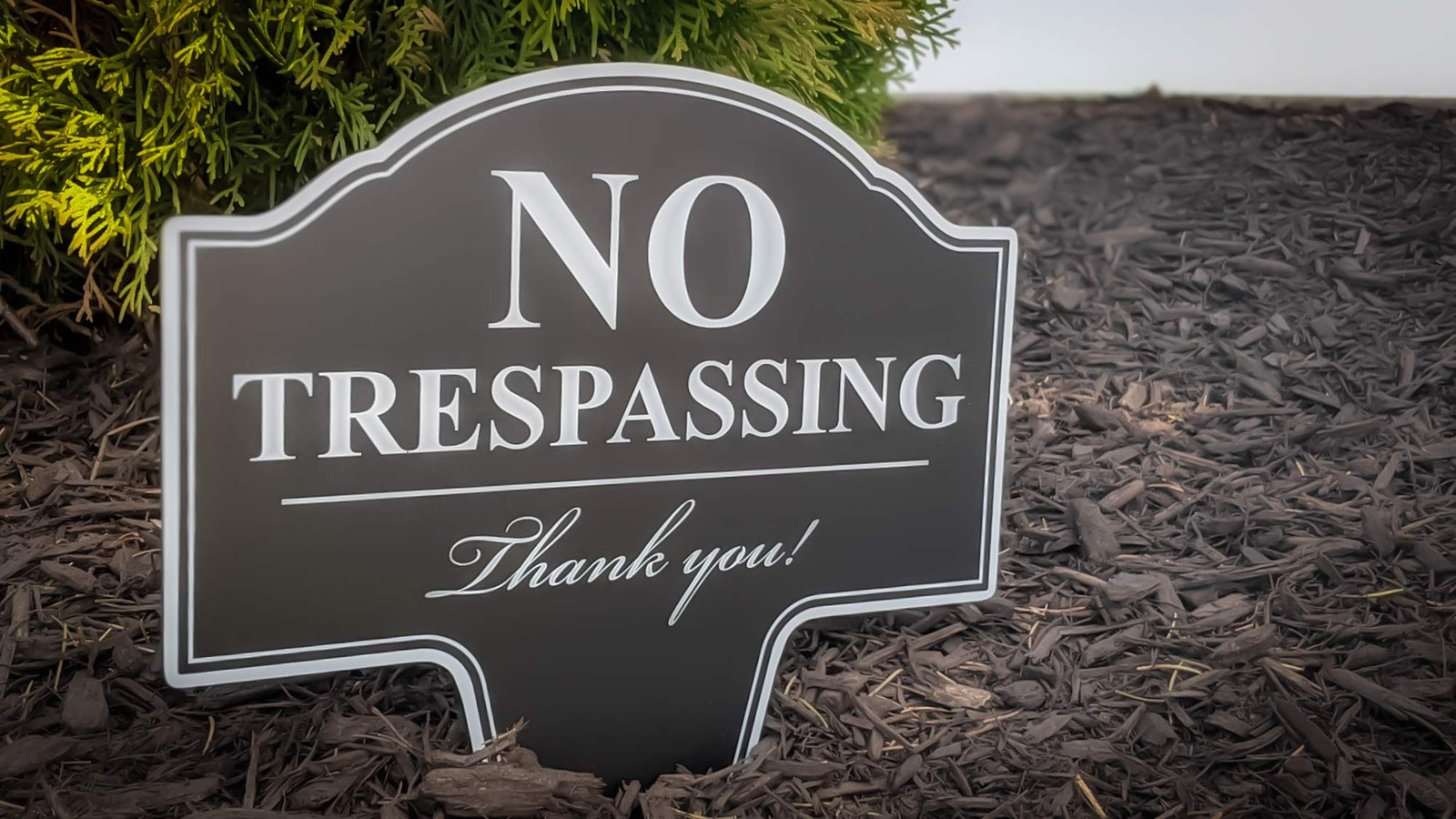No Trespassing Aluminum Metal Yard Sign 10×14 with Stake