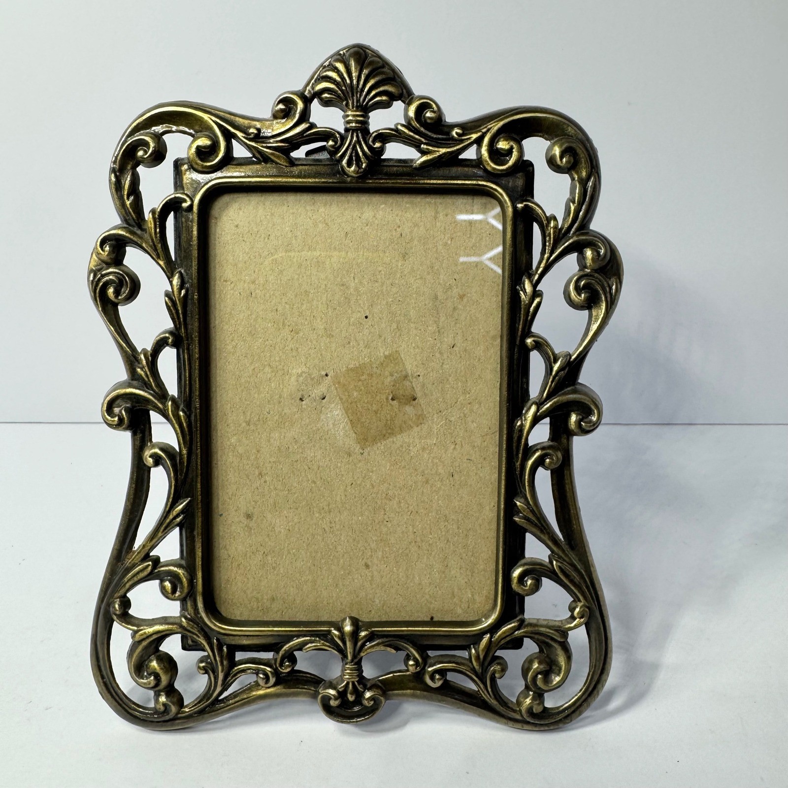 Burnes of Boston Ornate Gold Scroll Metal 3×4.5 Picture Frame Victorian Style