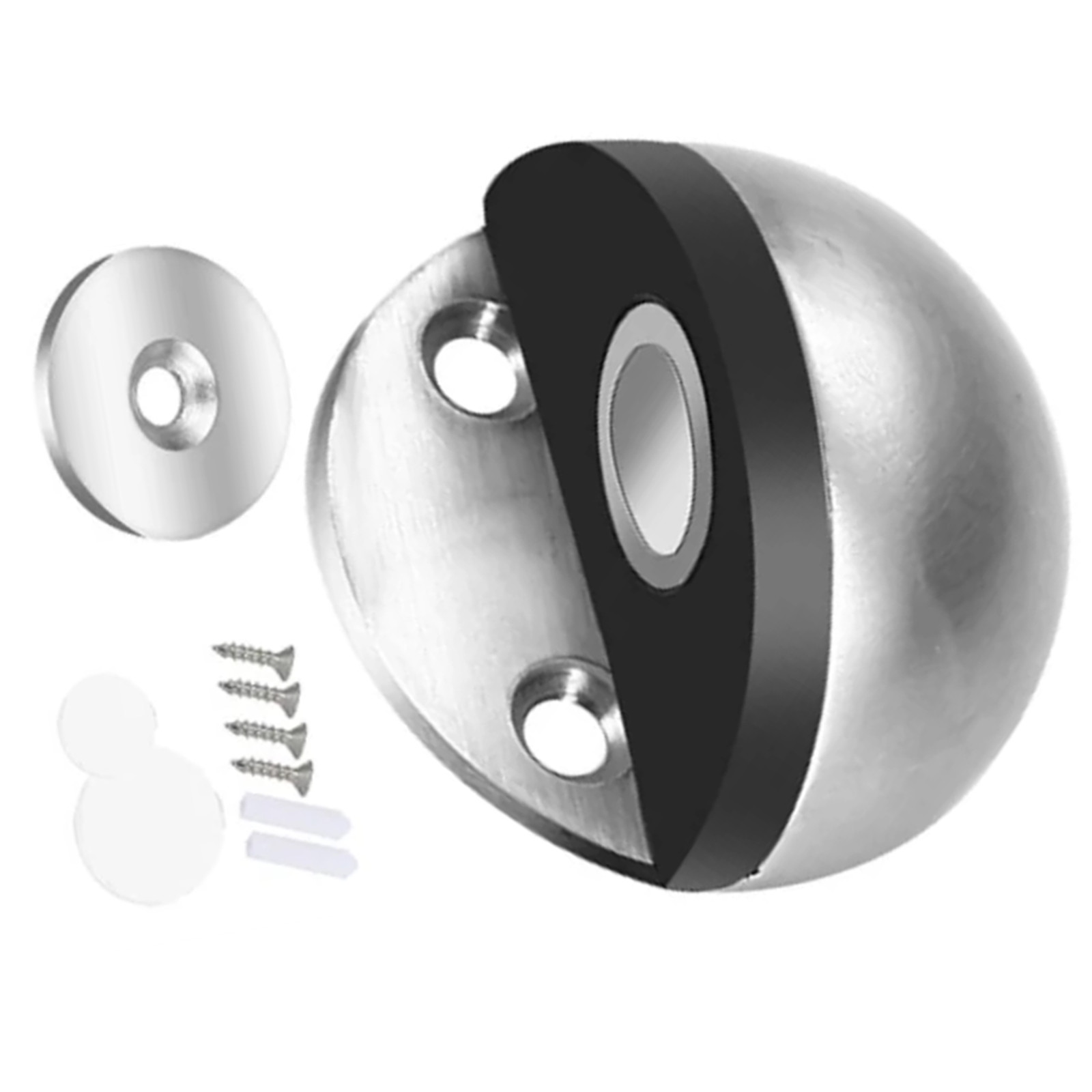 Silver Stainless Steel Magnetic Anti-collision Punch-free Door Stopper qq