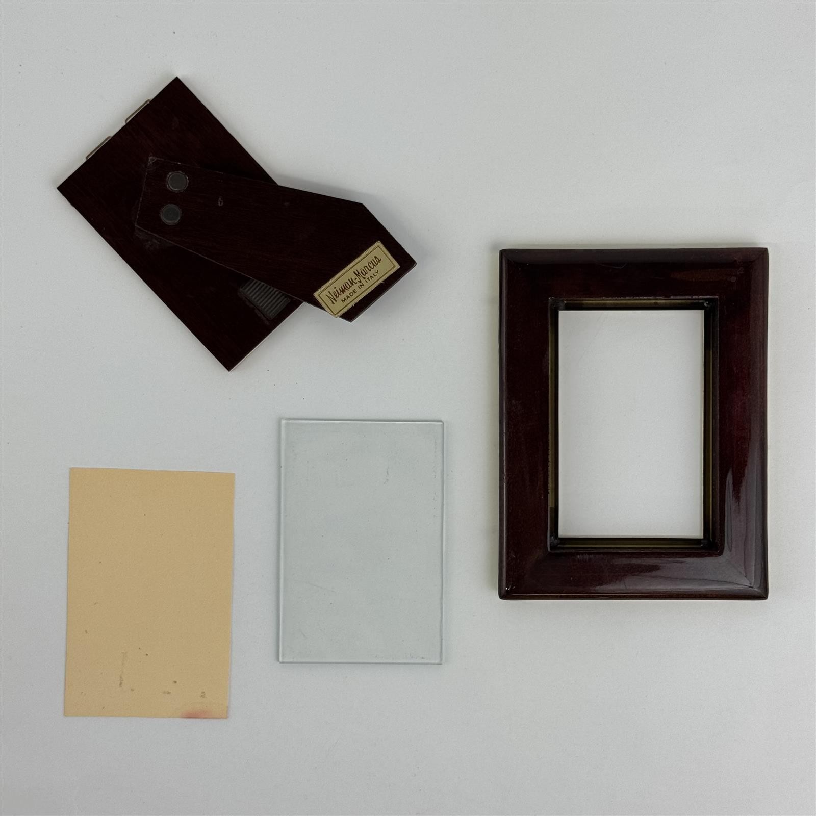 Neiman Marcus Brass Striped Photo Frame Holds 2″ x 3.5 Picture Made in Italy