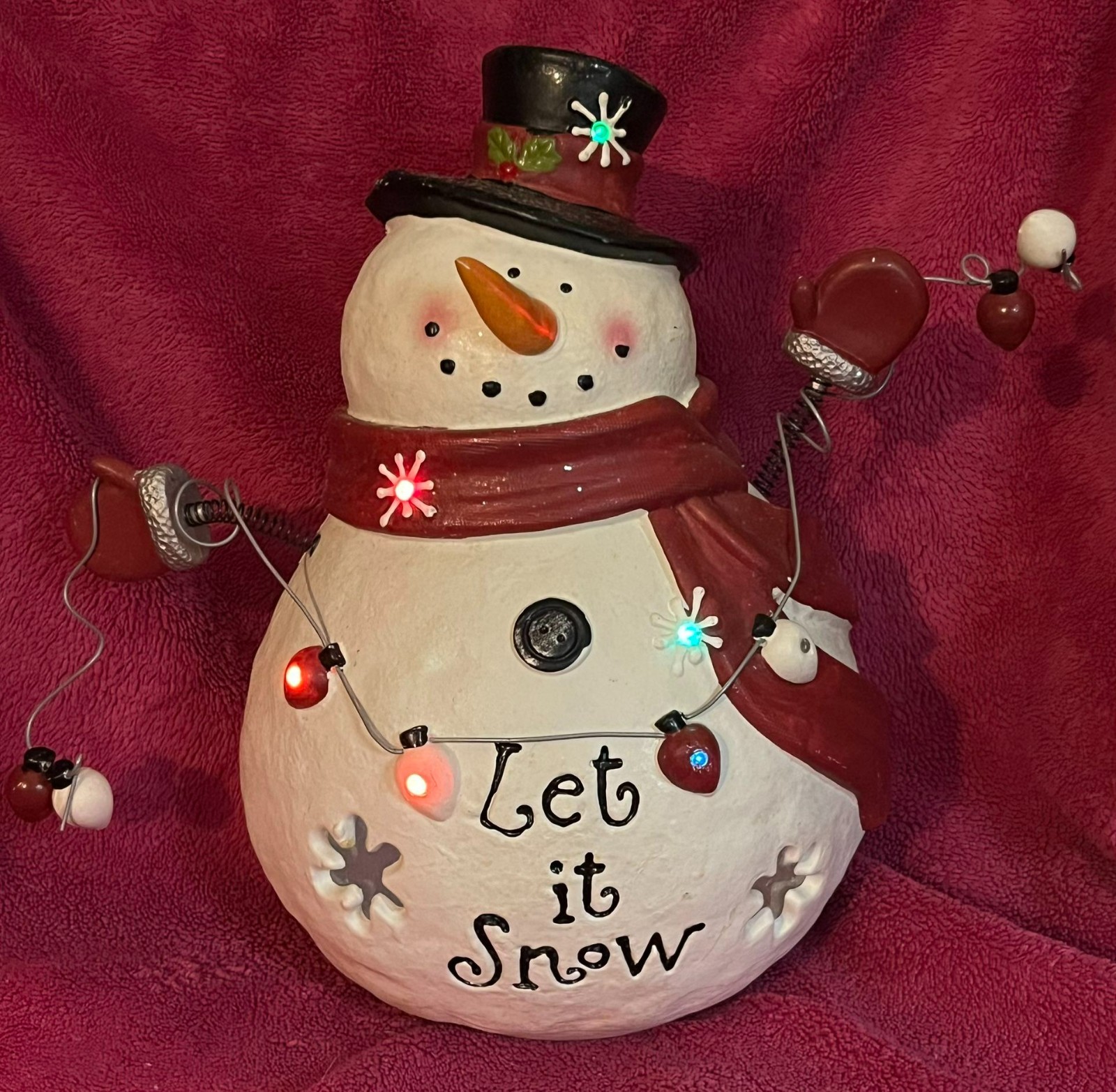 Christmas Cracker Barrel 14” I Love Snow Days Lighted Snowman TESTED!
