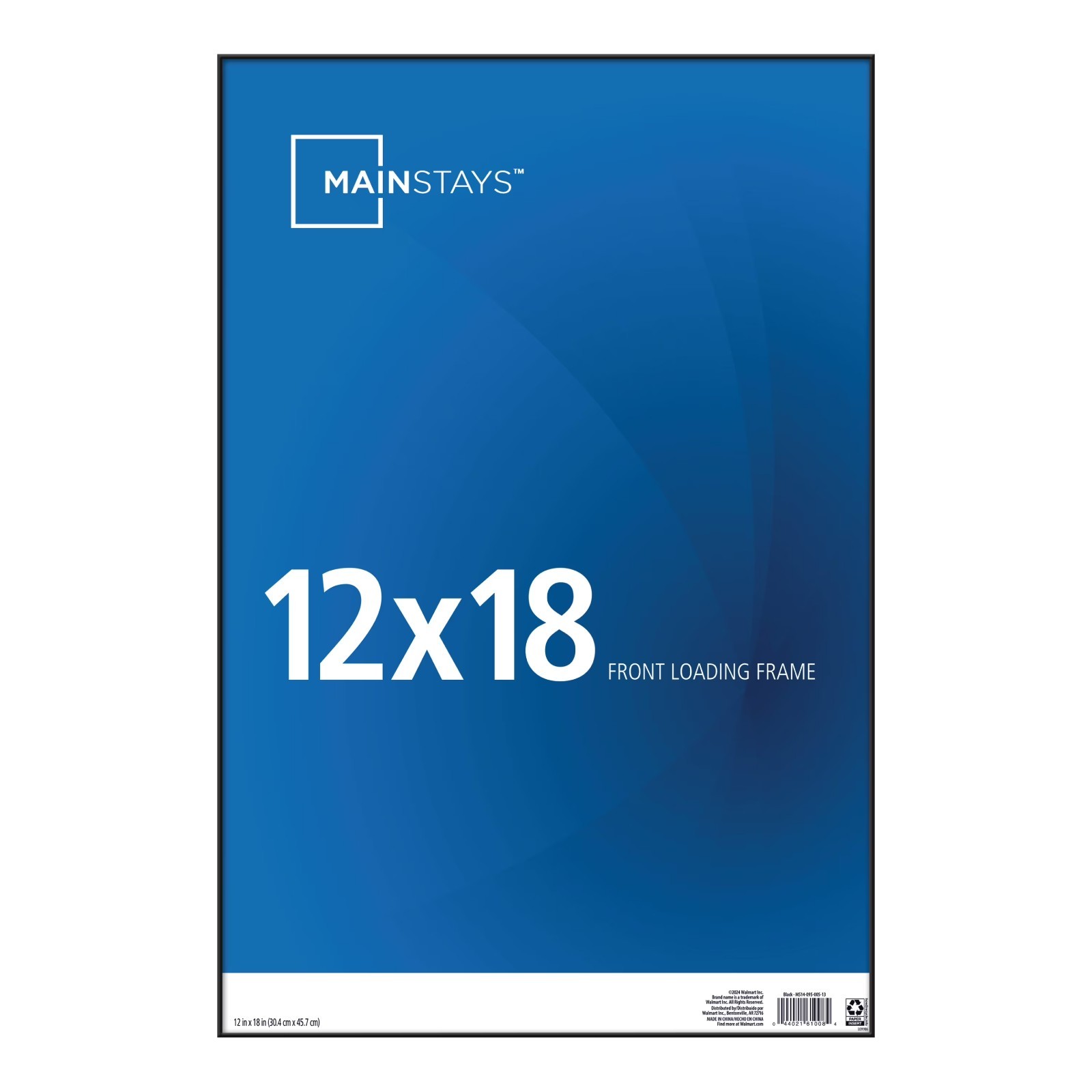 Mainstays – 12×18 Picture Frame – Black Front Loading Wall or Tabletop Photo Fra