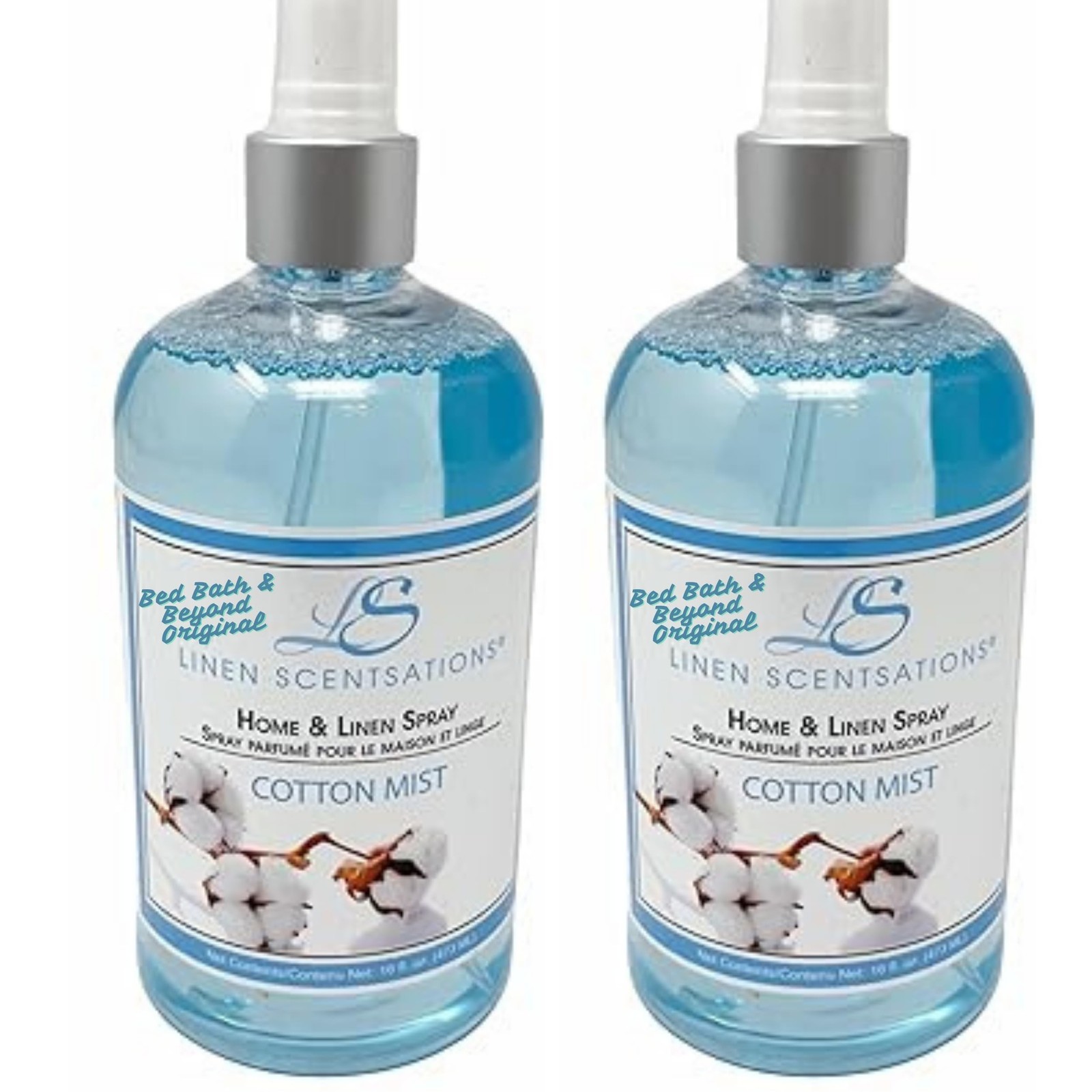 Linen Scentsations Fabric and Linen Spray 2 Pack, Cotton Mist 16oz x2 (32oz T…
