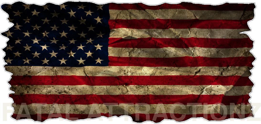 Distressed American Flag Vinyl Decal Sticker USA 2A patriotic United States