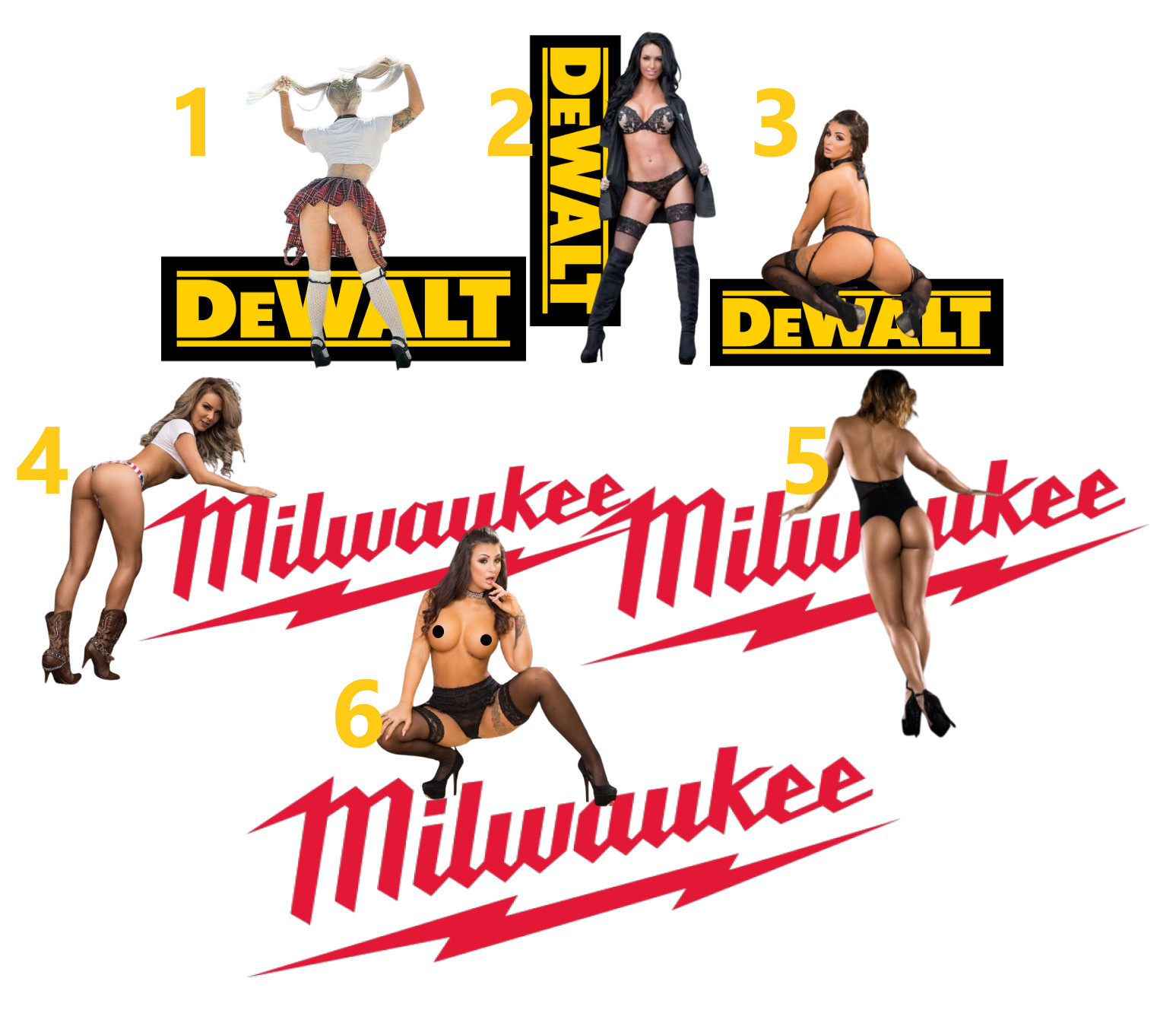 Milwaukee Dewalt Logo Waterproof decal stickers