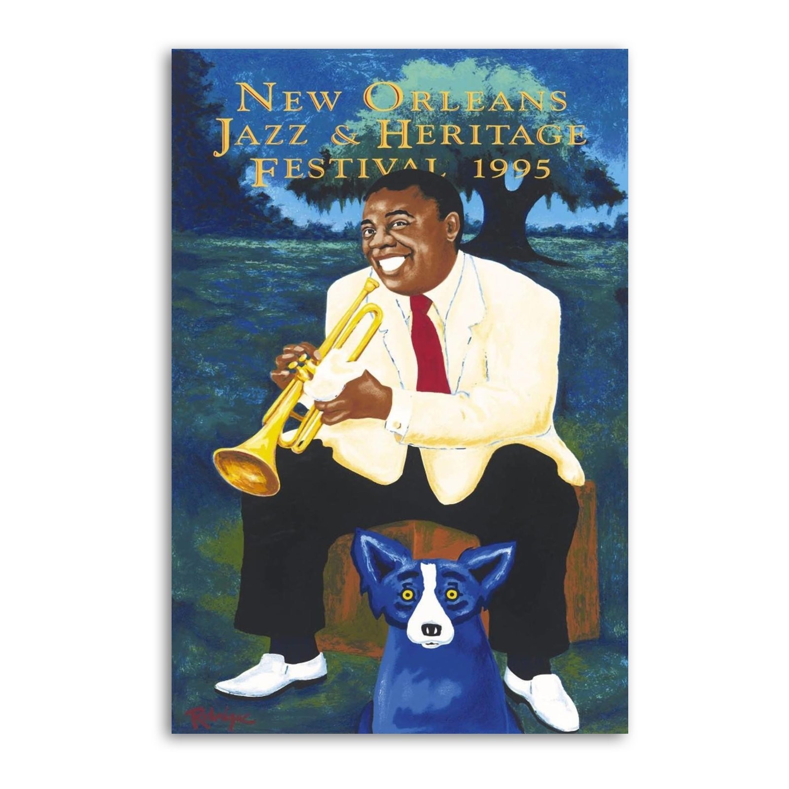 Blue Dog George Rodriguez Canvas Art Home Decor Poster