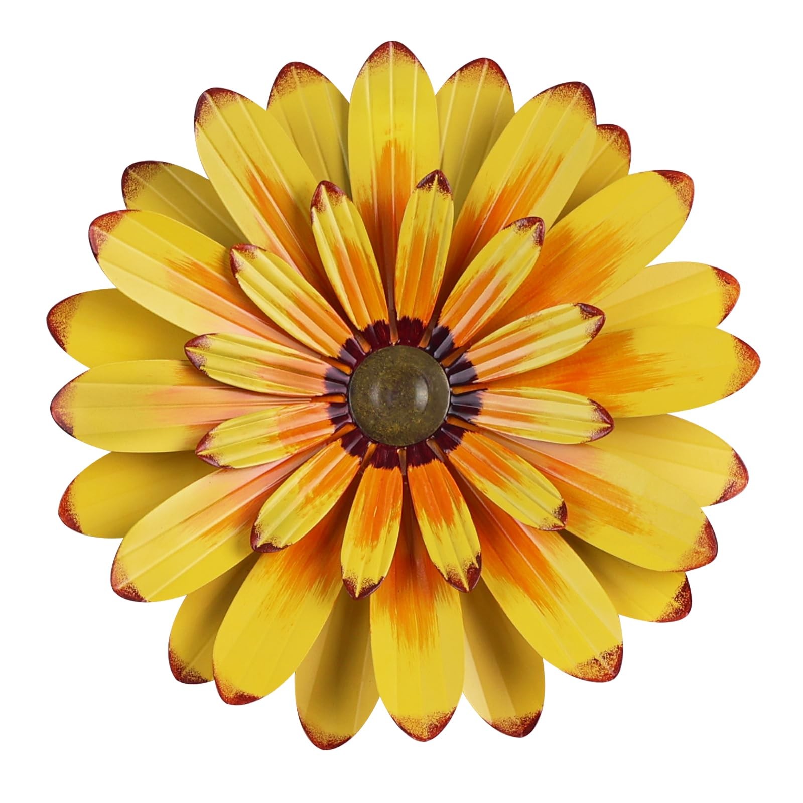YEAHOME 16” Metal Flower Wall Decor – Sunflower 16″L x 16″W, 16″-Yellow