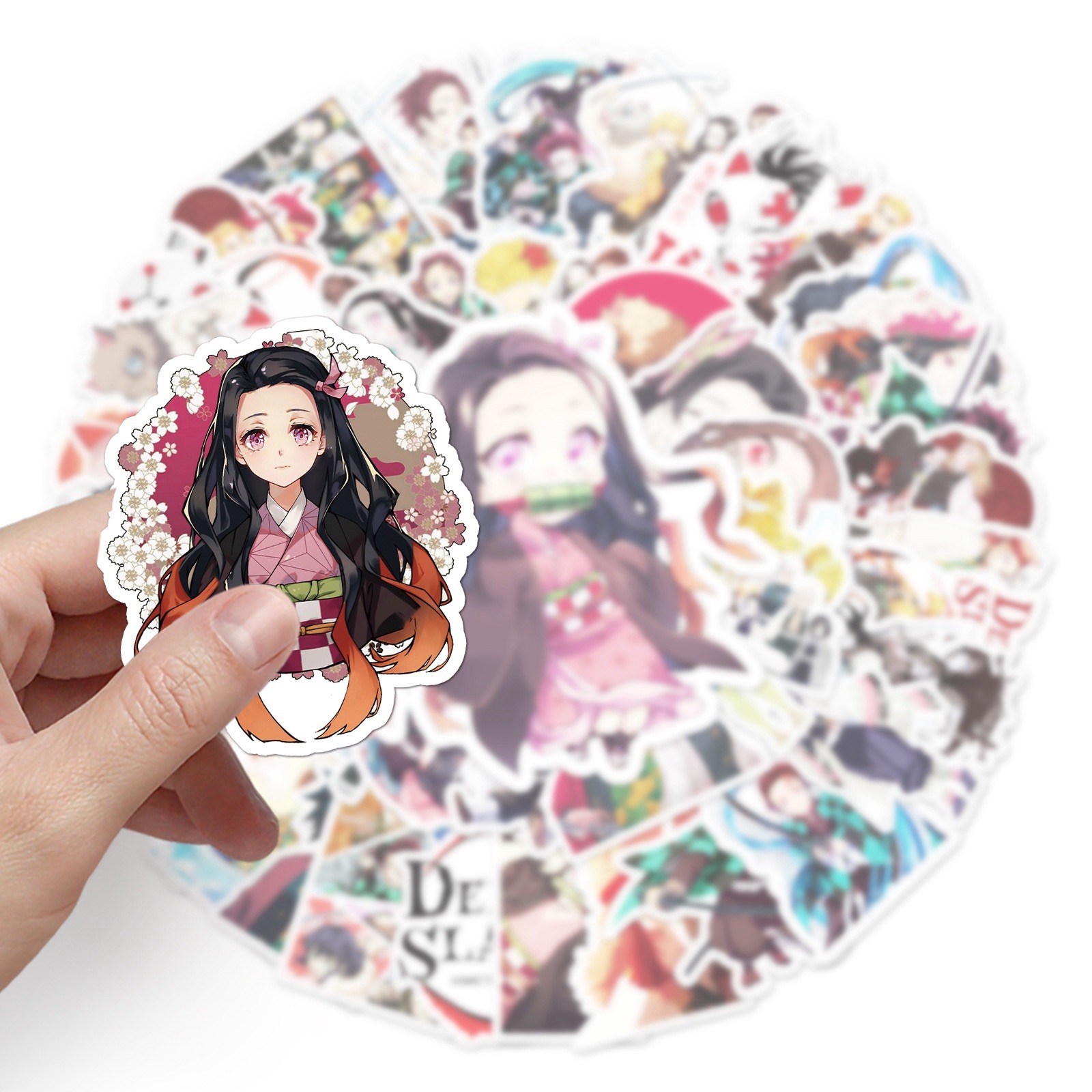 50pcs Waterproof Vinyl Stickers Demon Slayer Anime Luggage Phone Laptop Fridge
