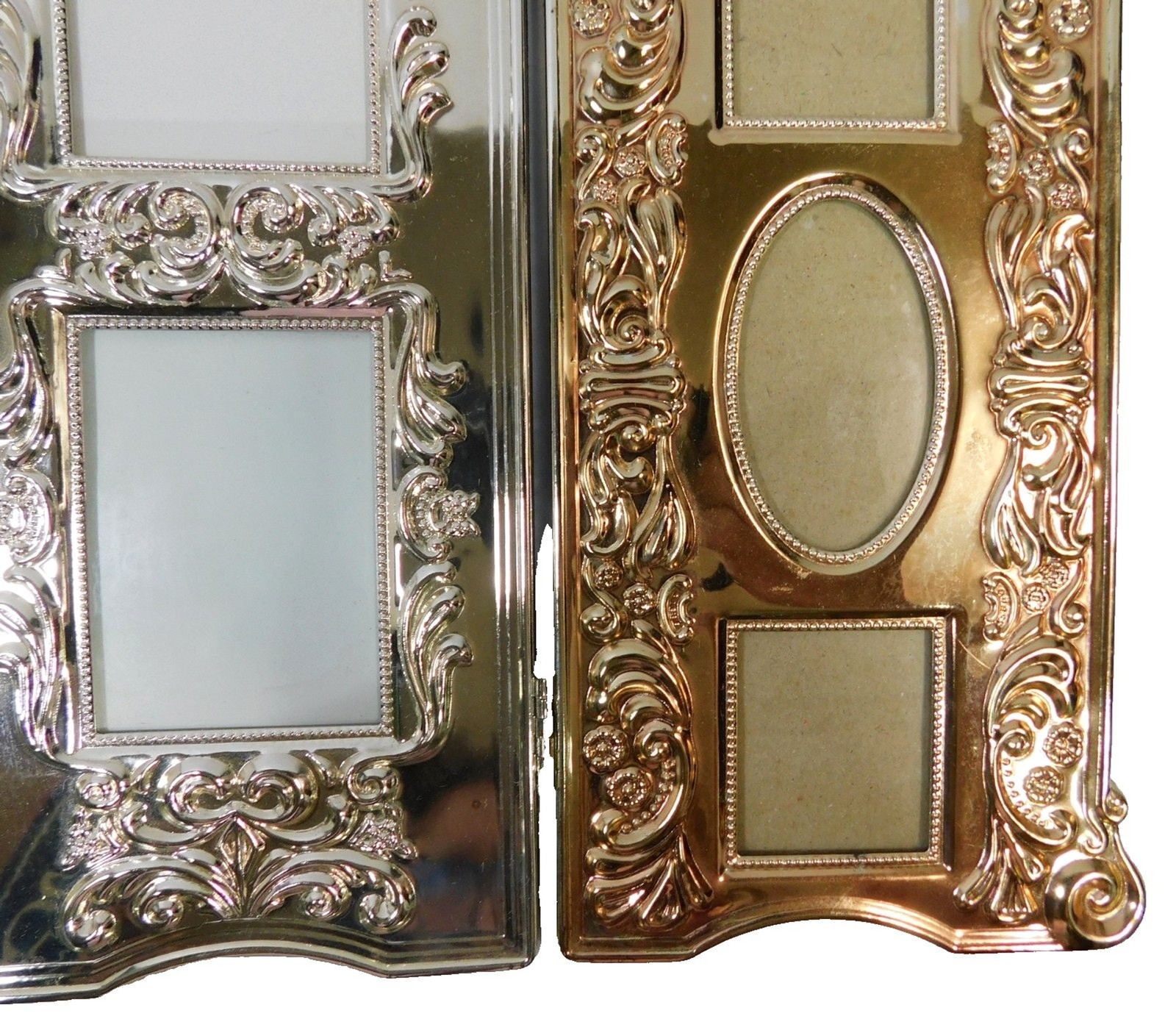 Godinger Elegant Victorian Baroque Silver Plated 3-Panel Folding Frame Collage