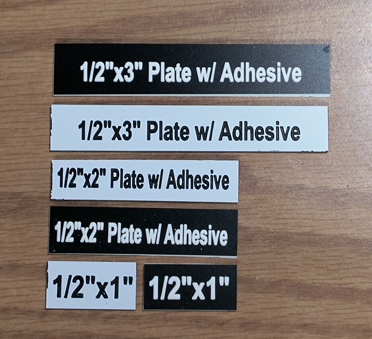Custom Engraved 1/2 inch | .5 x 1, 2 or 3 inch Plates with Adhesive Backing