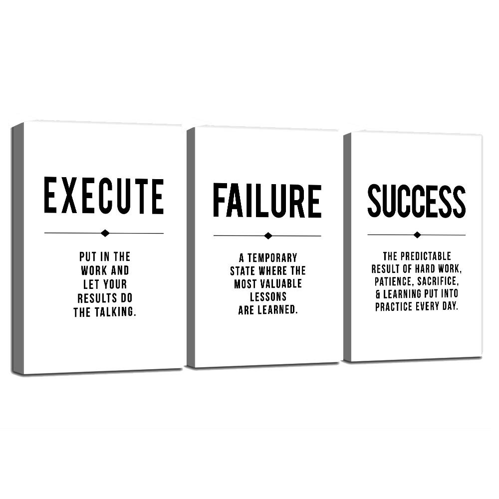 Inspirational Print – Framed Canvas Wall Art Success Quote, Office Wall Art, …