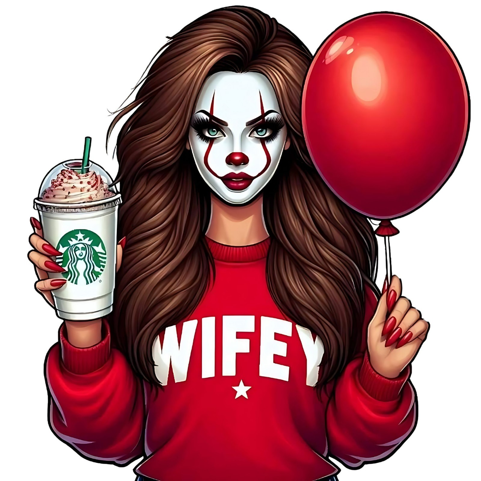Penny Wise Wifey with Starbucks Sticker Laptop Wall Mirror Cup Tumblr Locker