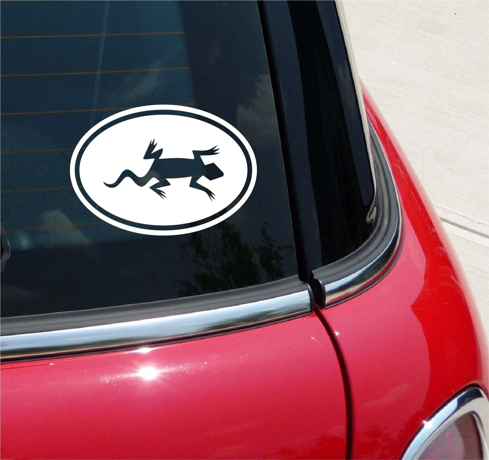 Euro Gecko Lizard Graphic Decal Sticker Car Wall Oval NOT Two Colors