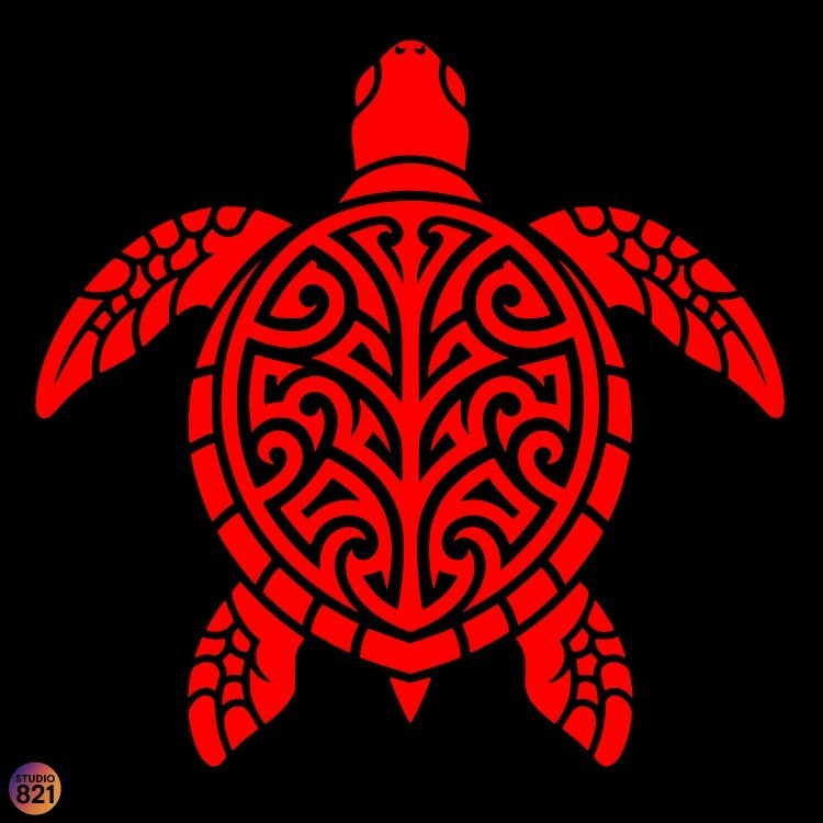 Hawaiian tribal Honu Sea Turtle Vinyl Decal Sticker | Car Window Laptop |