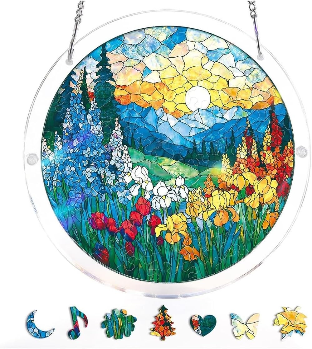 Novelty Acrylic Puzzles Suncatcher Trendy Kit Window Hanging Garden Decoration