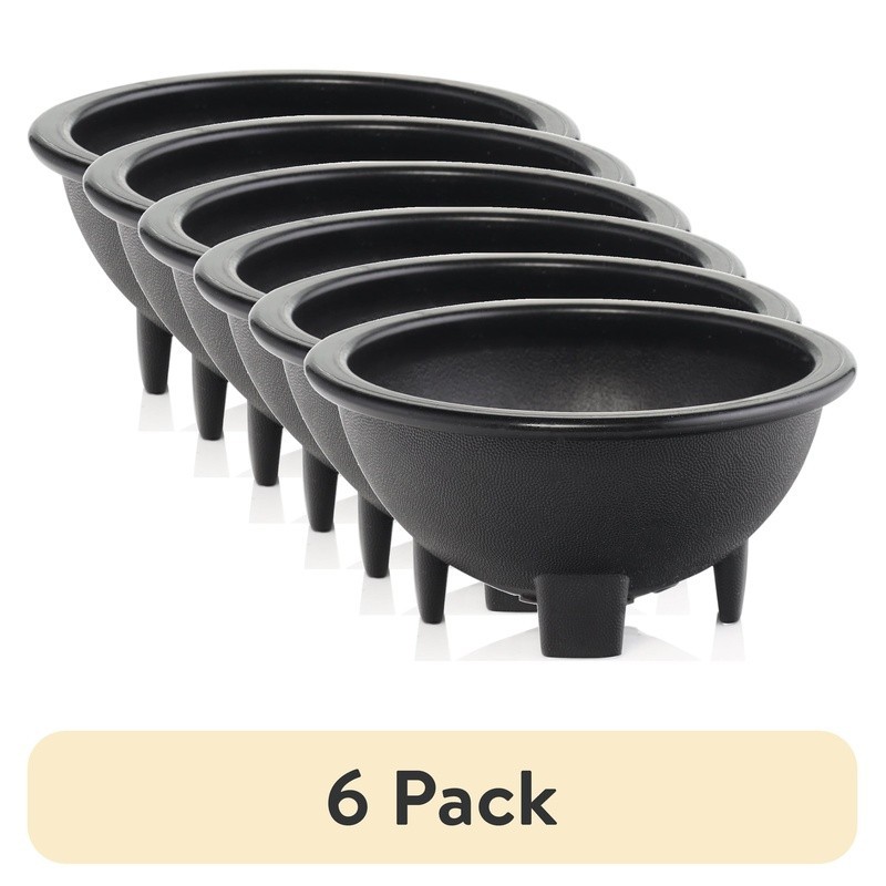 6 Pack BPA Free 10oz Black Salsa Dishes Dips Appetizers Indoor Outdoor Use