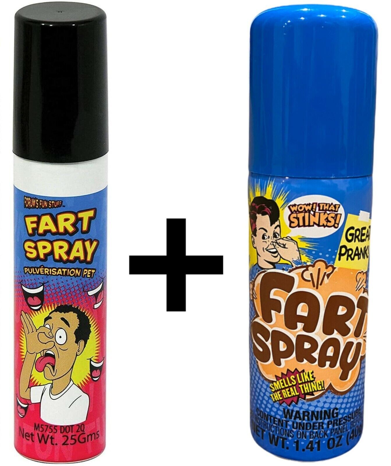 2 DIFFERENT FART SPRAY CANS – Prank Gag Liquid Stinky Poop Ass Vomit Puke Stink