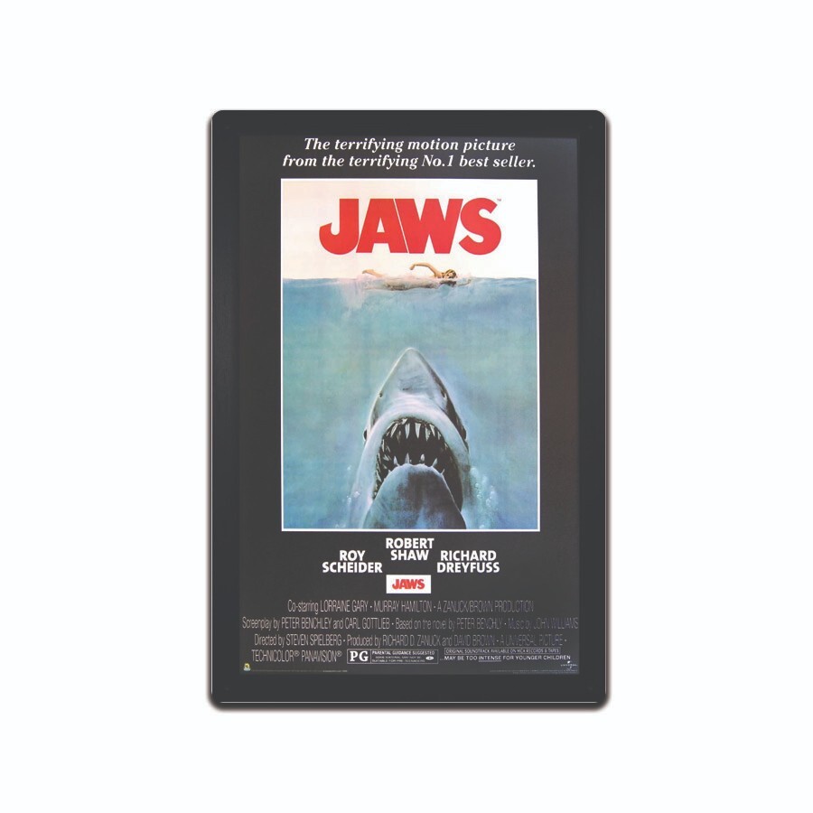 JAWS SHARK CLASSIC Tin Sign Movie Poster Replica 8×12 inch