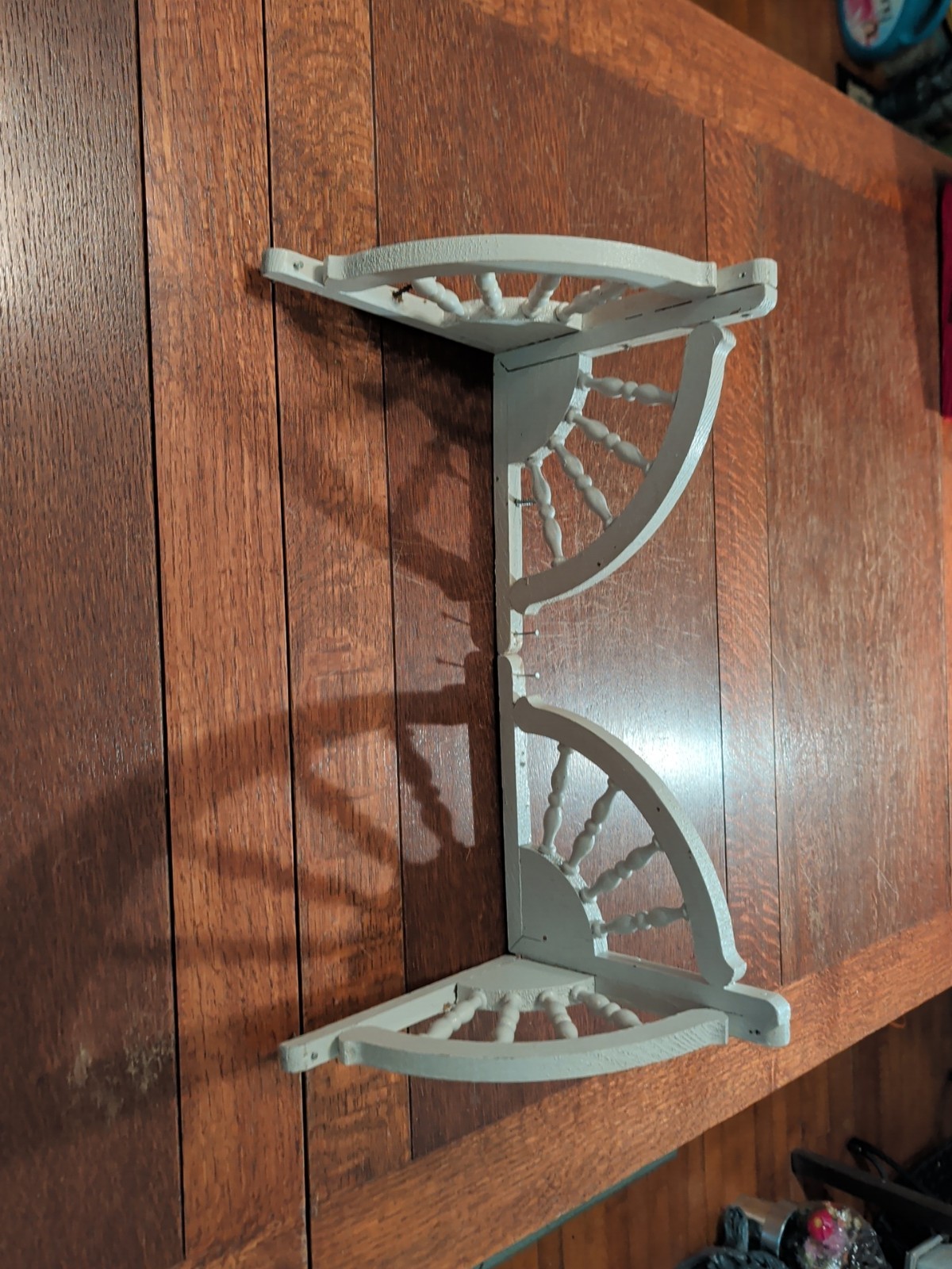 Farmhouse White-Distressed Corbels Shelf Or Corner Decor