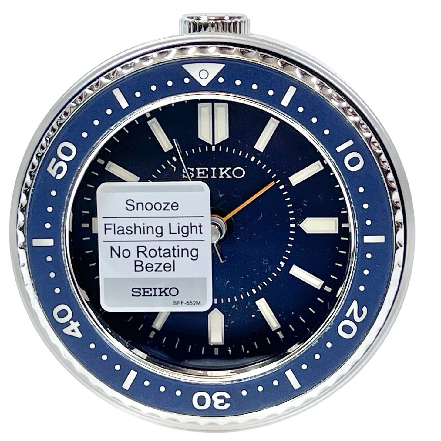 Seiko Mai Metallic Blue Analog Alarm Clock Quartz Movement Snooze Light QHE184L