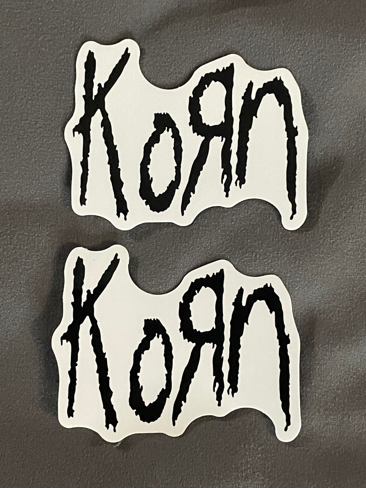 Lot (2) KORN 2″ x 2 1/2″ Band STICKERS Black White FAST! FREE SHIP! Davis