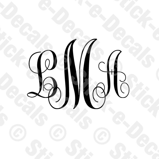 MONOGRAM Vinyl Decal Sticker Wall Car Laptop Phones Tablet Mirror Glass Custom