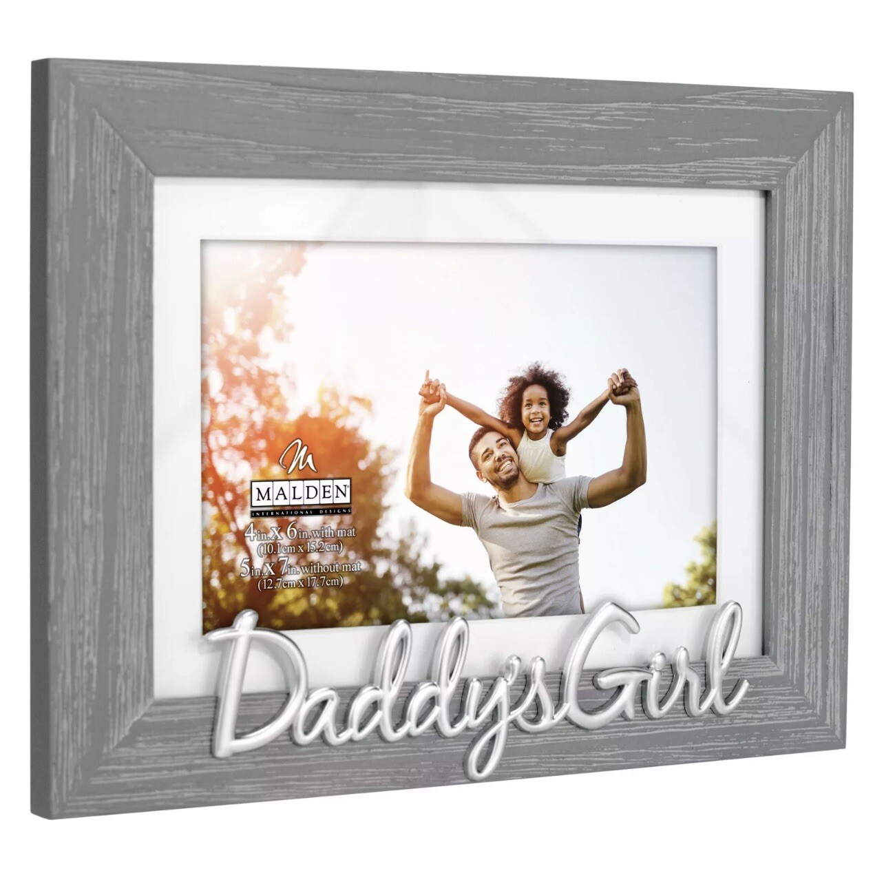 Malden International Designs 5X7 Daddy’s Girl Gray Distressed Modern Photo Frame