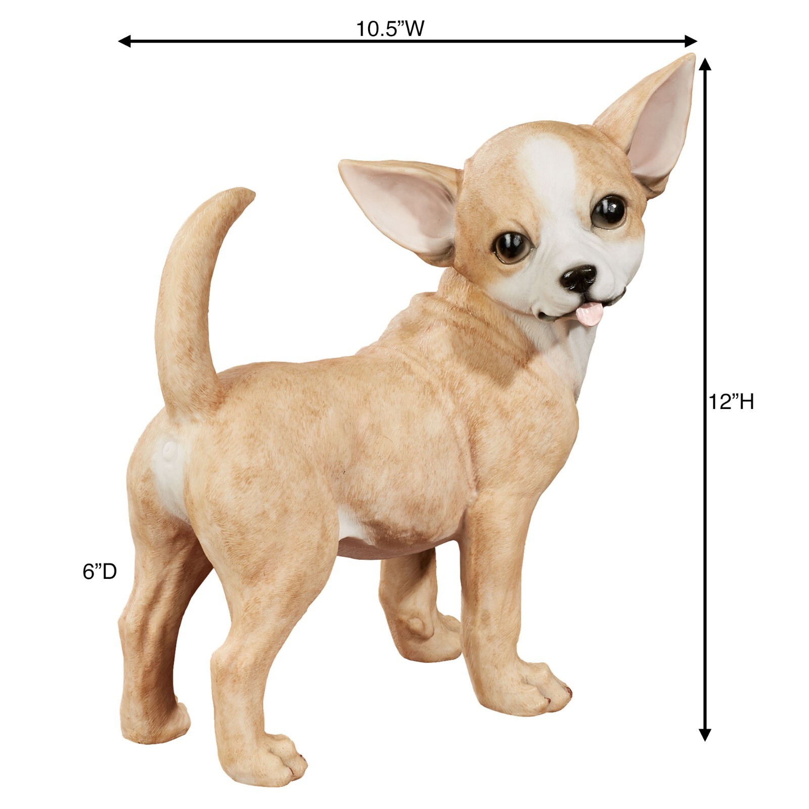 Delighted Chihuahua Dog Adorable Table Sculpture Tawny