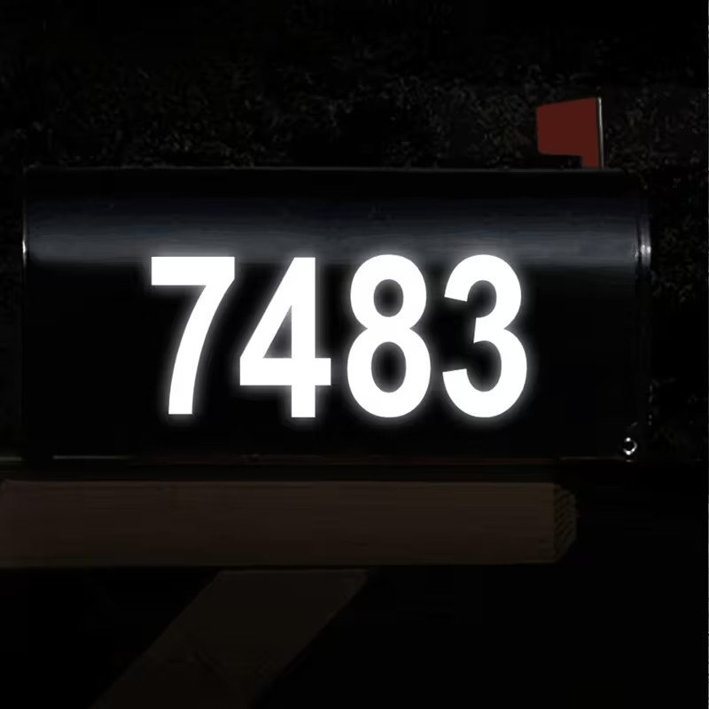 2in-4in Reflective Mailbox Numbers for Outside, Number Stickers with Sticky Tabs