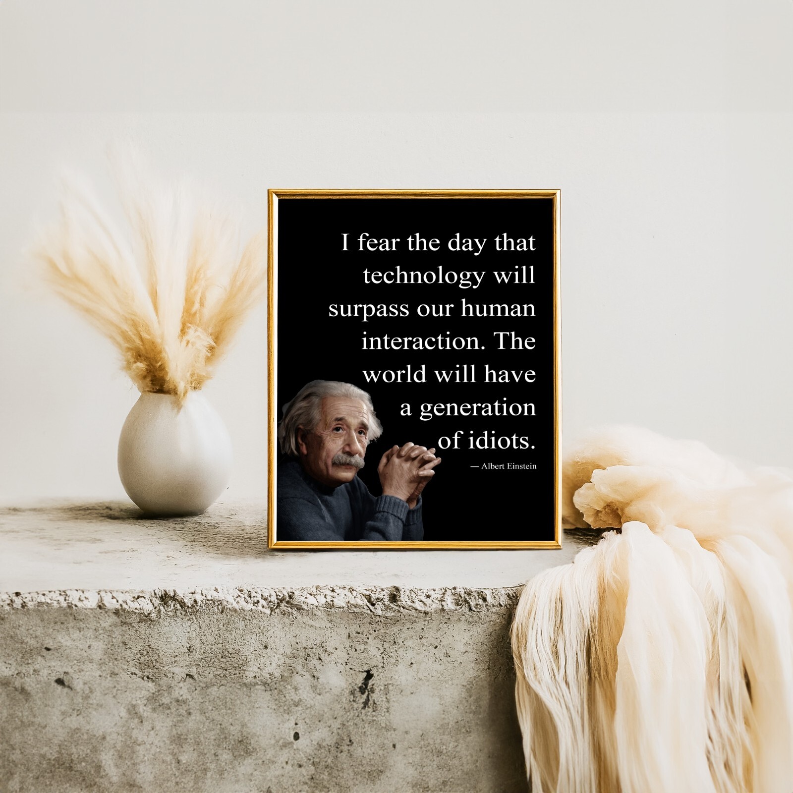 Albert Einstein Quote Print, Inspirational Wall Art,Motivational Einstein Poster