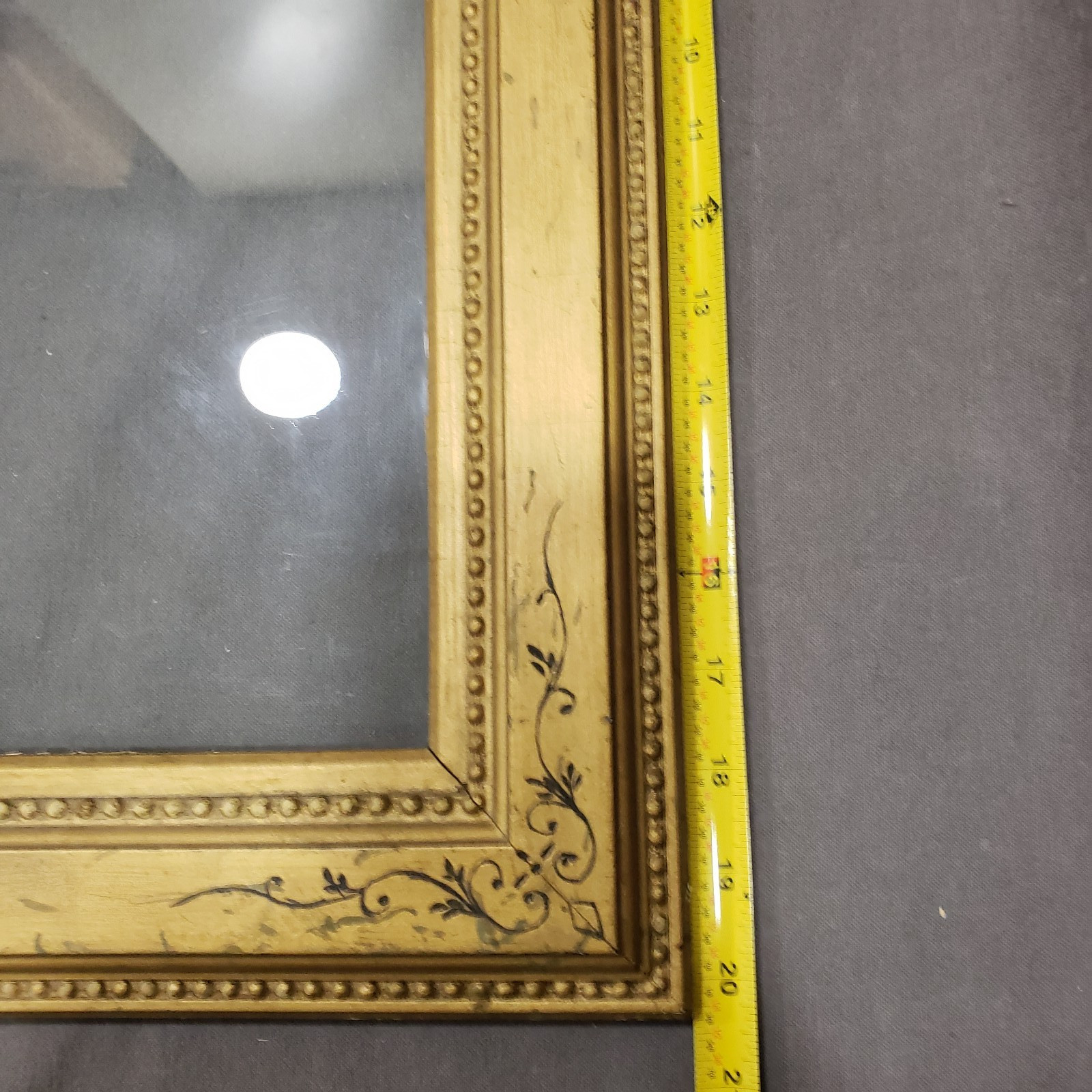 Gold Picture Frame 16×26 Beaded Liner Scrolls Neutral Traditional Elegant Wall