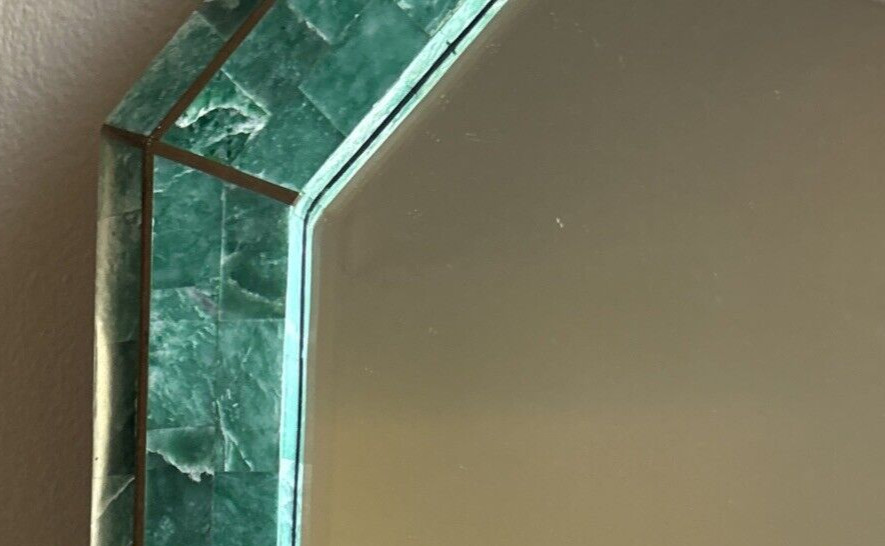 Maitland-Smith Emerald Tessellated Marble Mirror