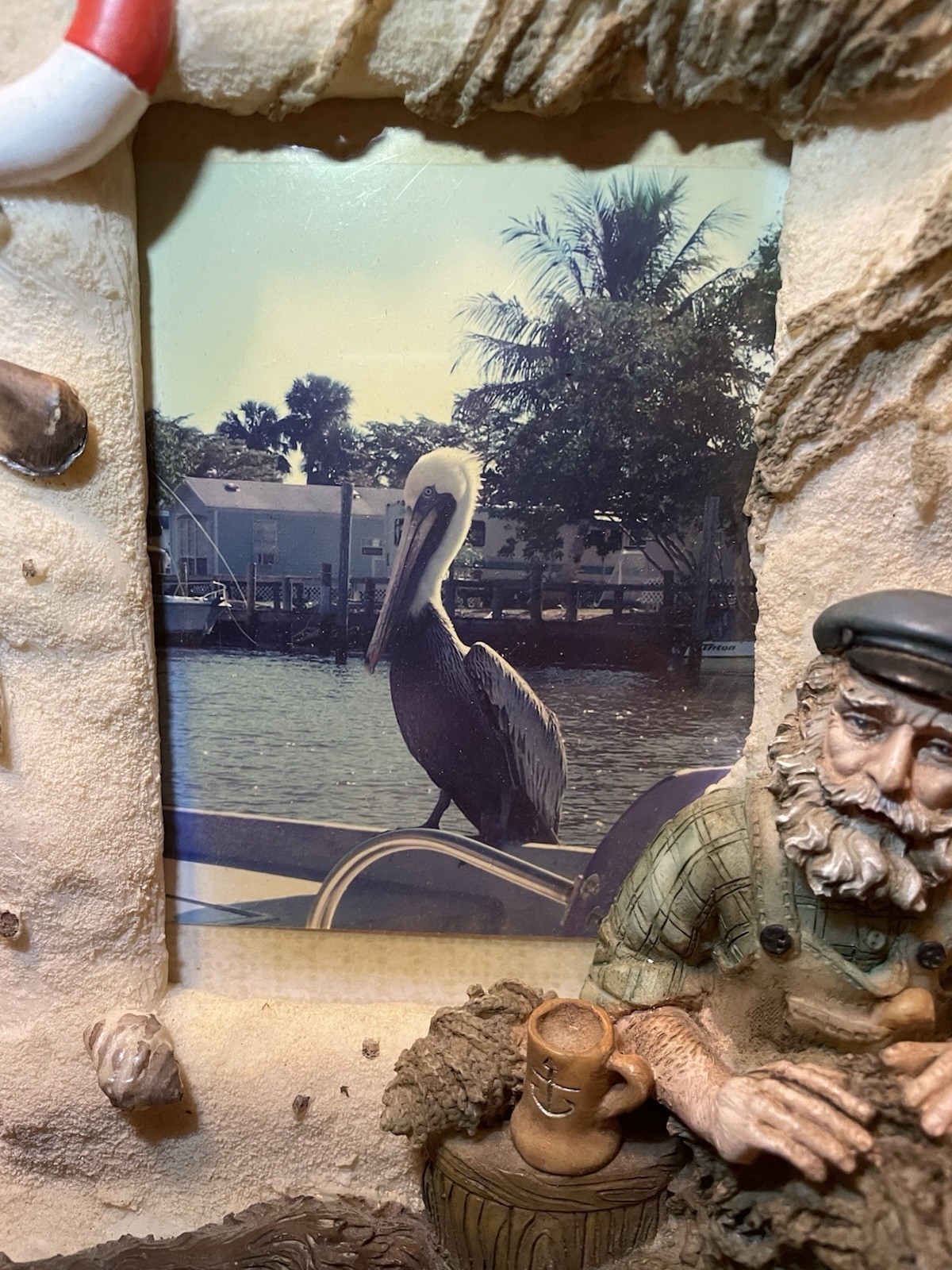 Vintage 1990s “ Old Salts “ Fisherman Nautical Beach 3D Resin Picture Frame