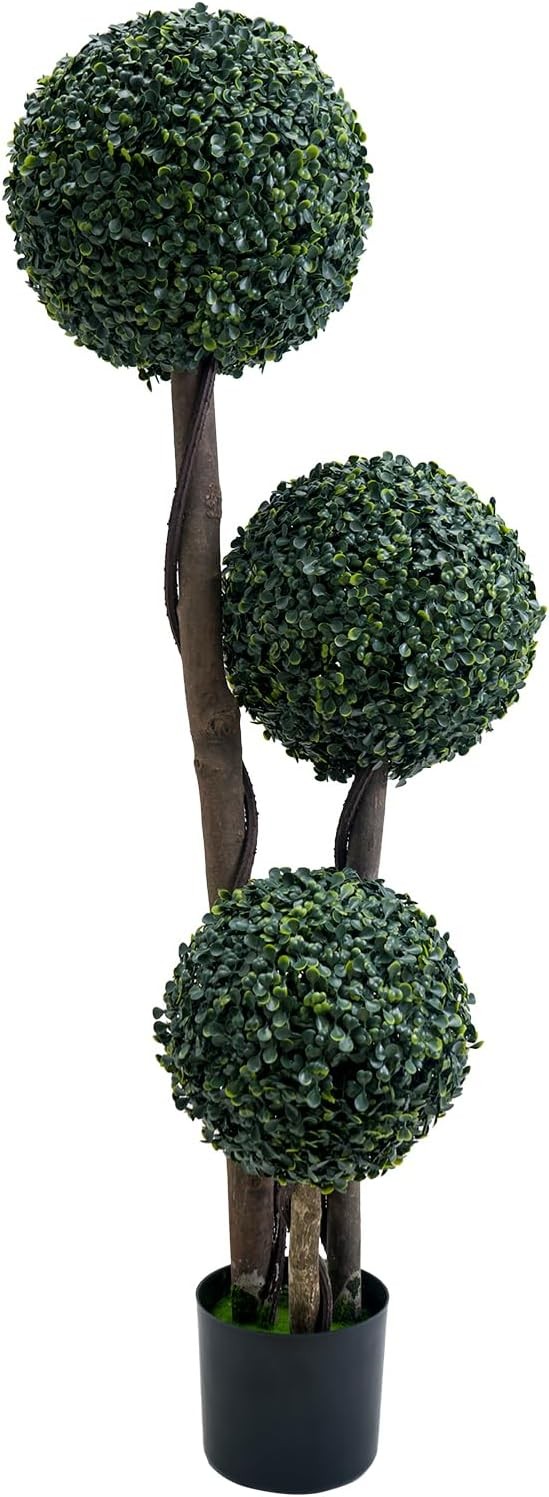 35/45 in Artificial Milan Ball Tree Indoor Outdoor Faux Topiary No Watering