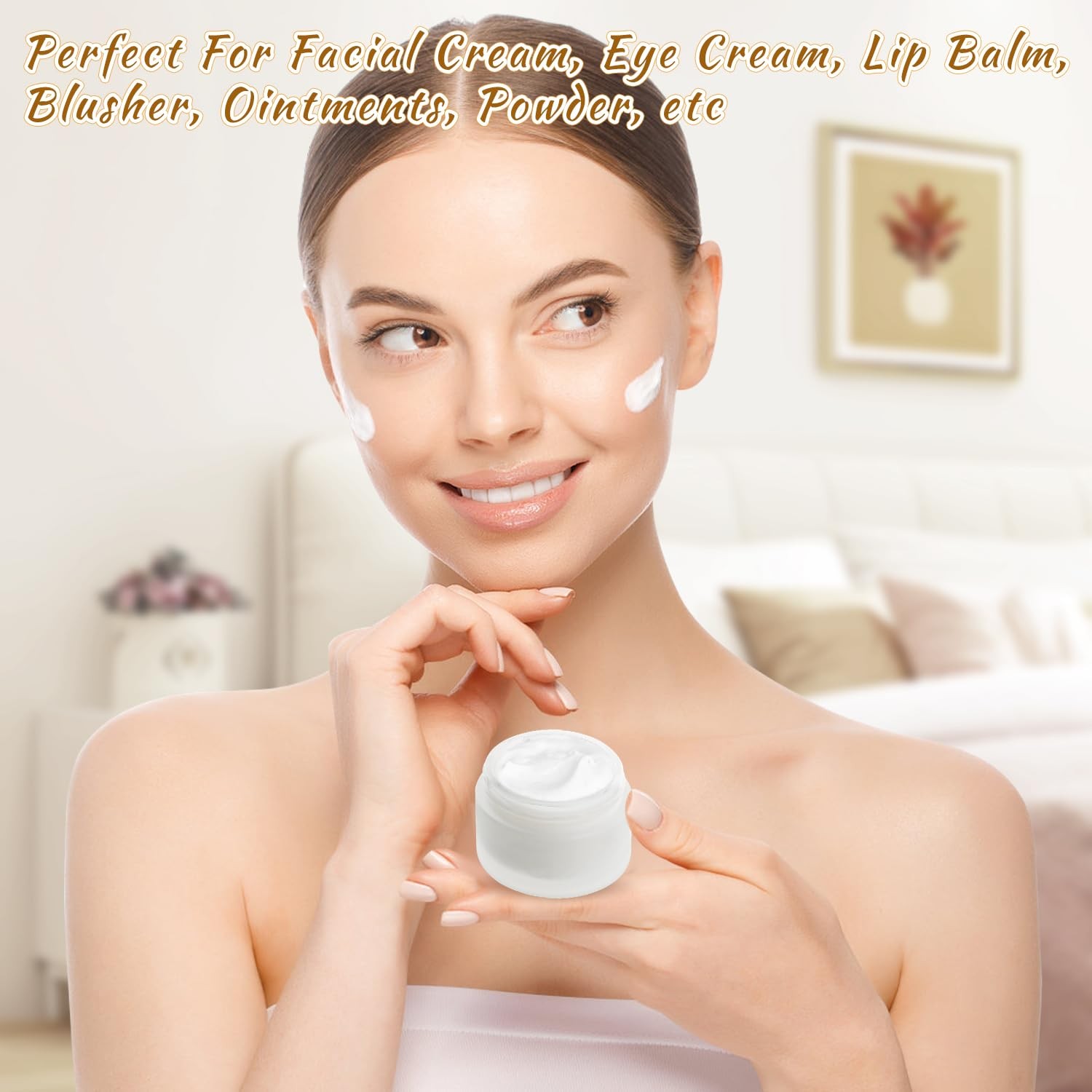 Cositina 12 Pcs 60G/2Oz Glass Cosmetic Jars Refillable Cream Bottle Containers