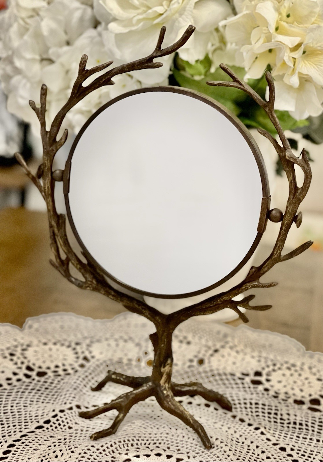 Vtg Anthropologie “Who’s The Fairest” Tree Branch Swivel Vanity Mirror Rare
