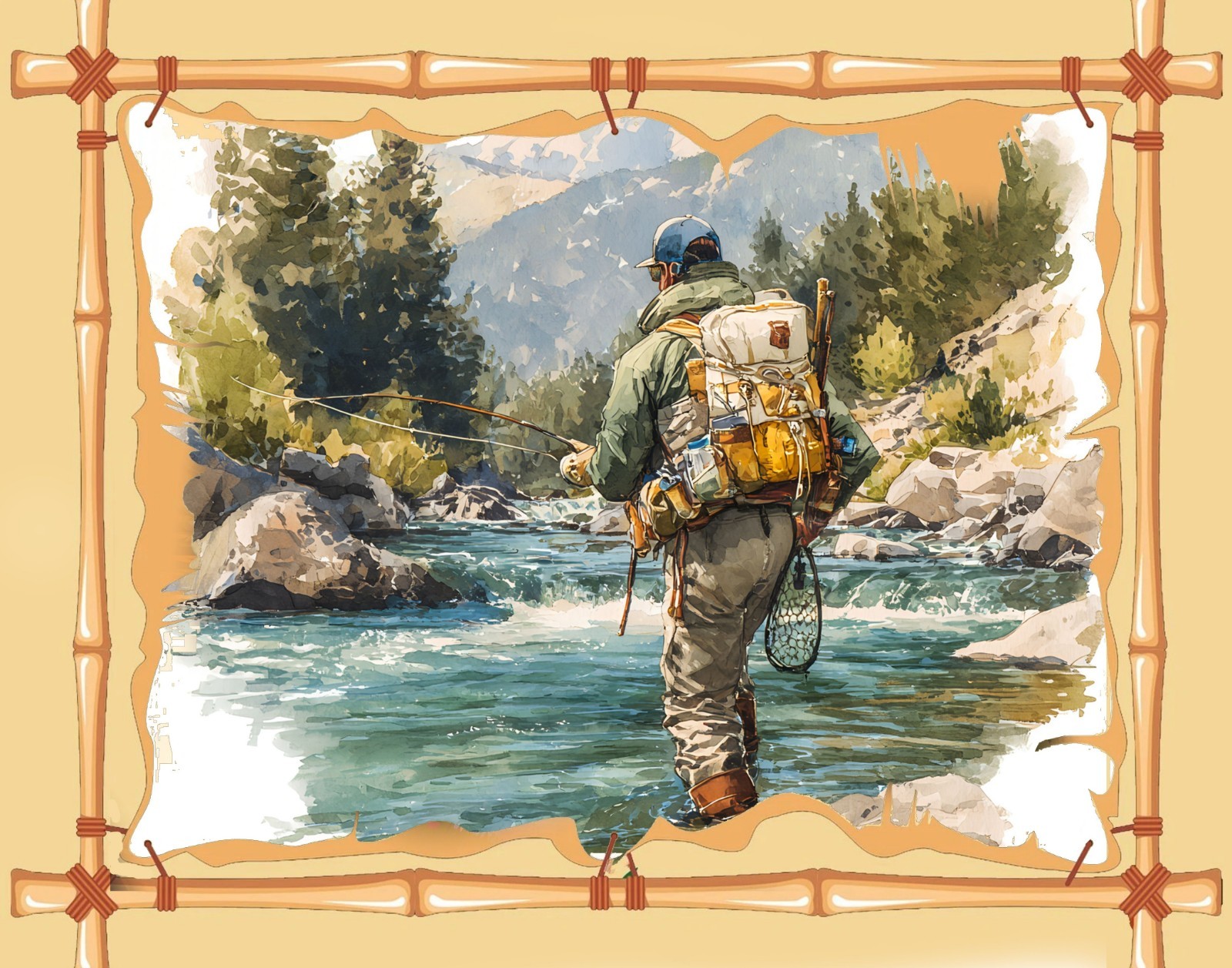 Snake River Wyoming fly Fishing Heaven Canvas Wrap Wildlife Wilderness Art