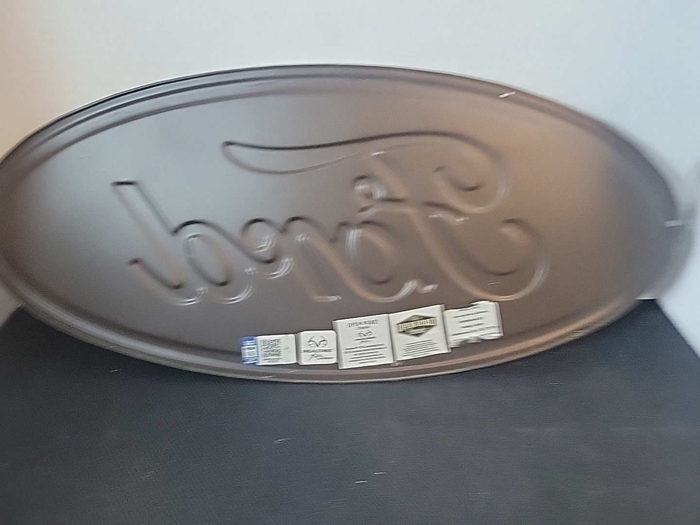 FORD 20 Inch Oval Vintage Distressed Style Camo Camouflage Embossed Metal Sign