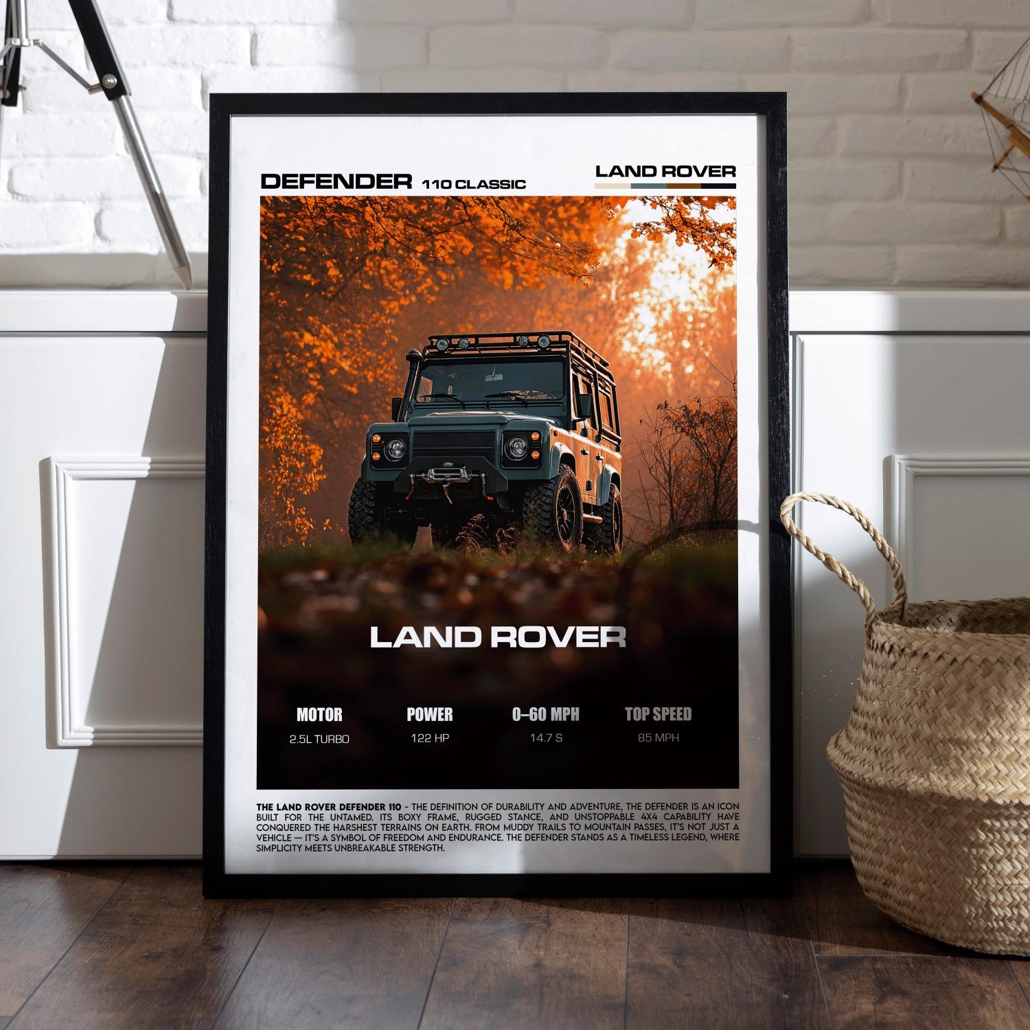 Land Rover Defender 110 Poster Classic Off-Road 4×4 Adventure Car Print